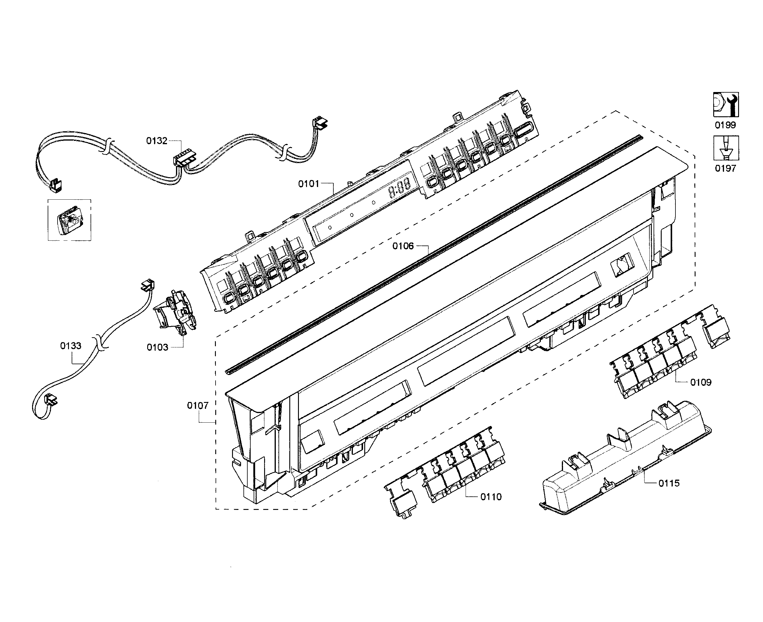 Bosch SHE65T56UC/02 control panel diagram
