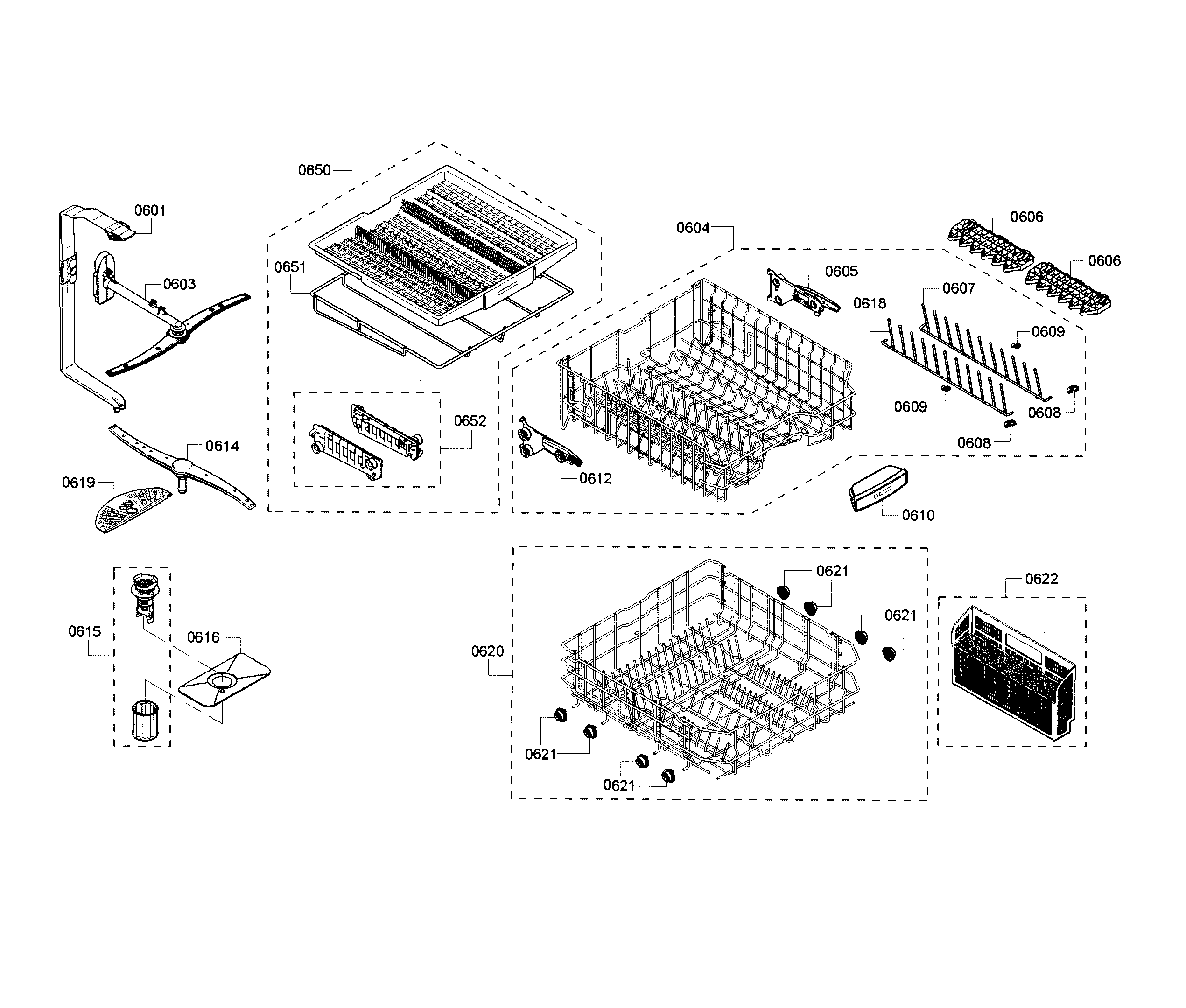 Bosch SHE65T56UC/02 rack diagram