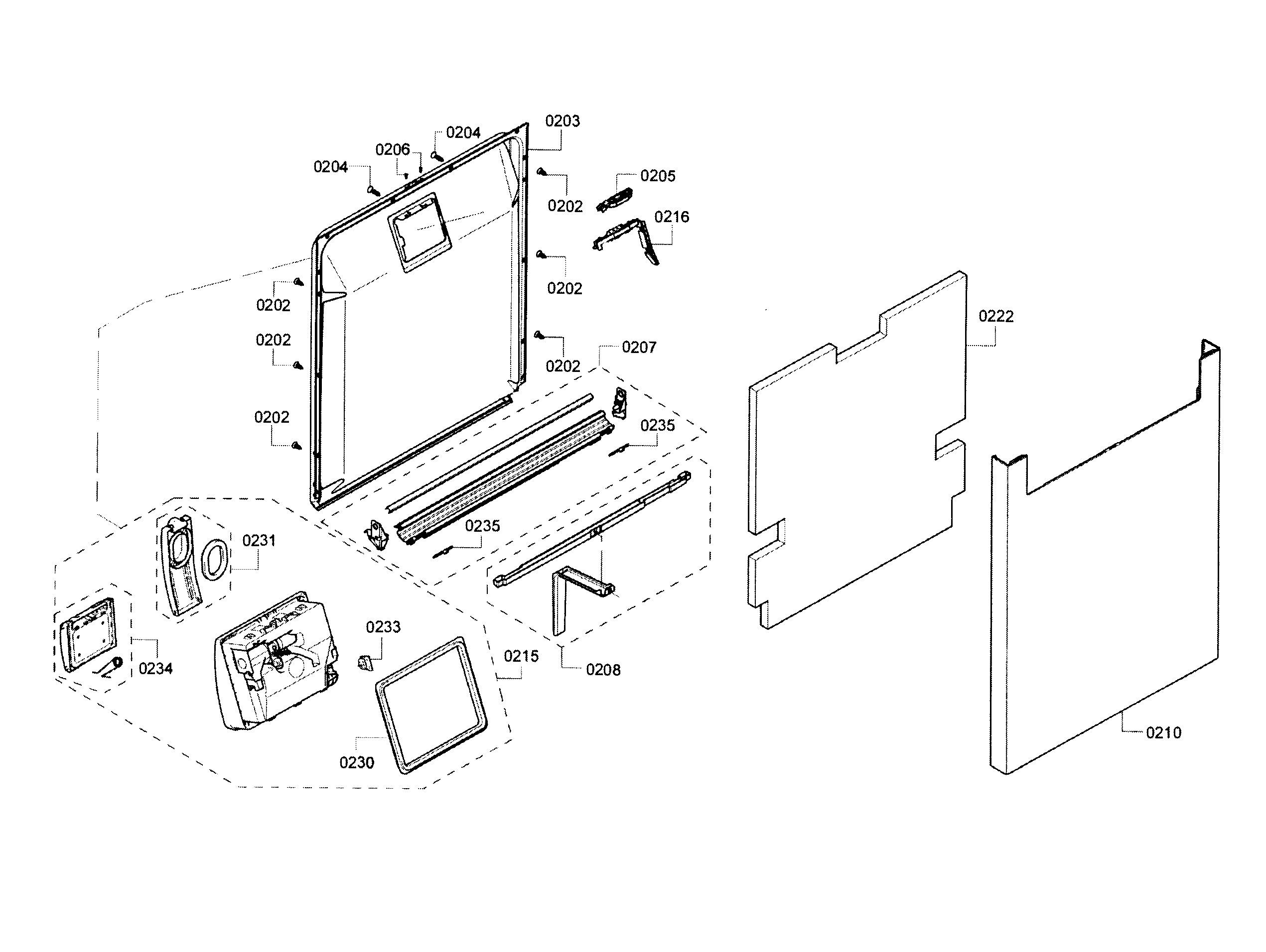 Bosch SHE68T55UC/03 door diagram