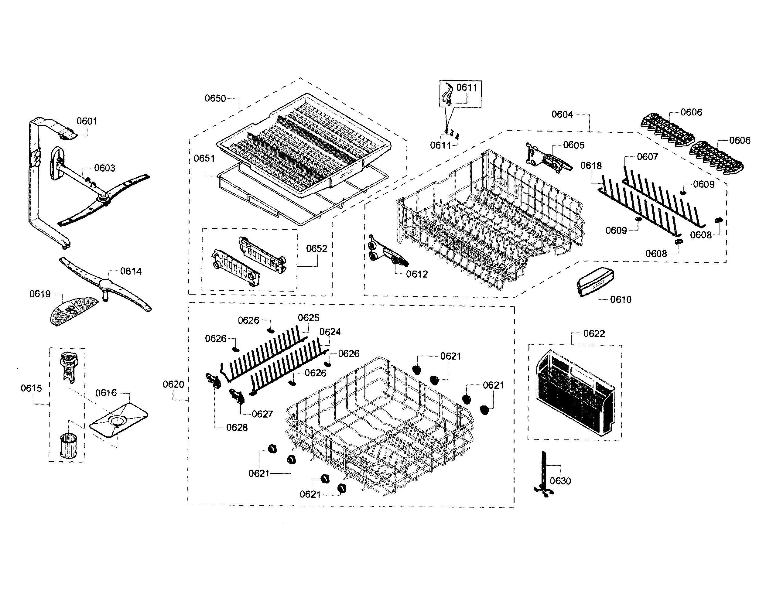 Bosch SHE68T55UC/03 rack diagram