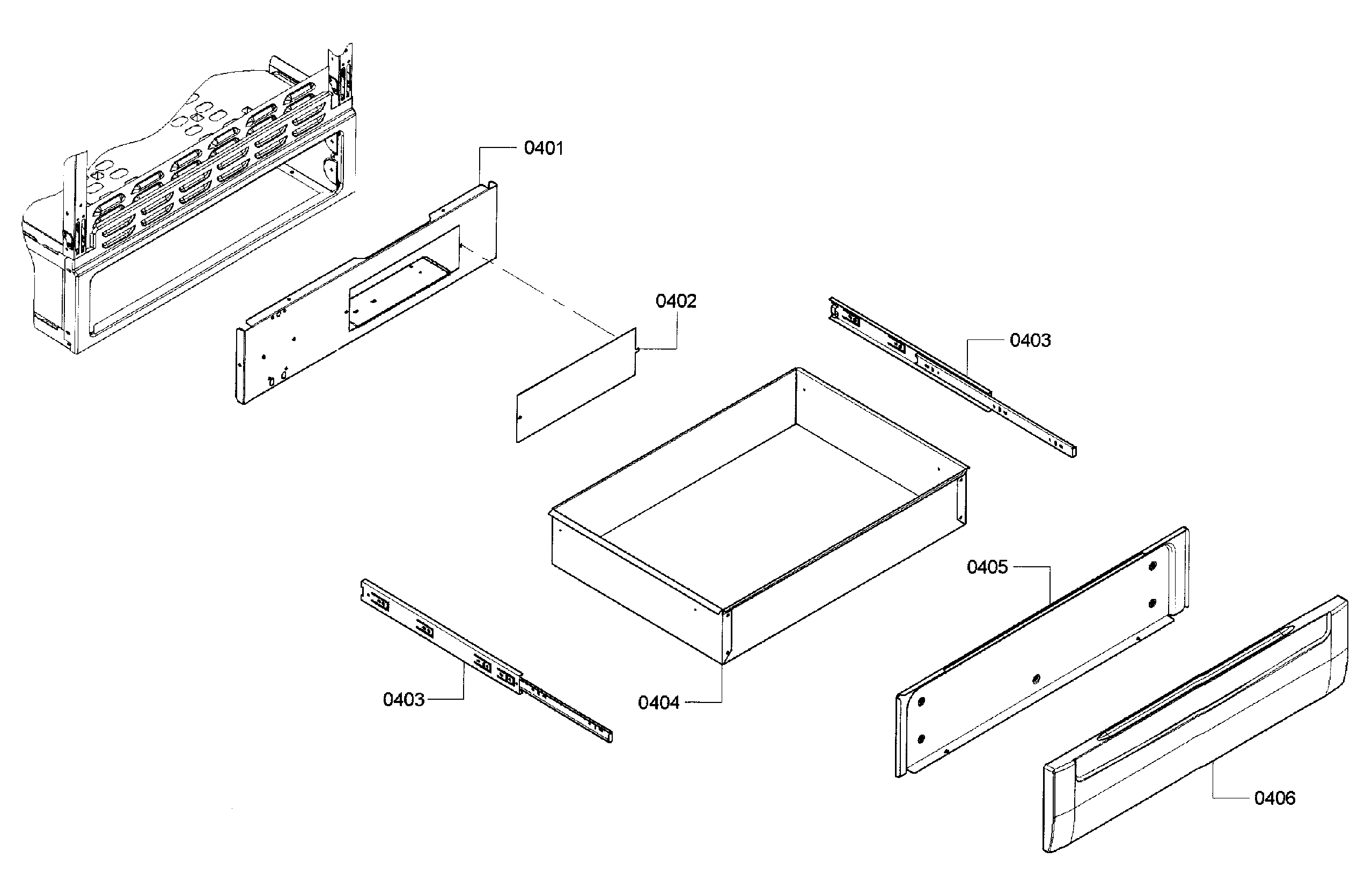 Bosch HEI7052U/07 drawer diagram