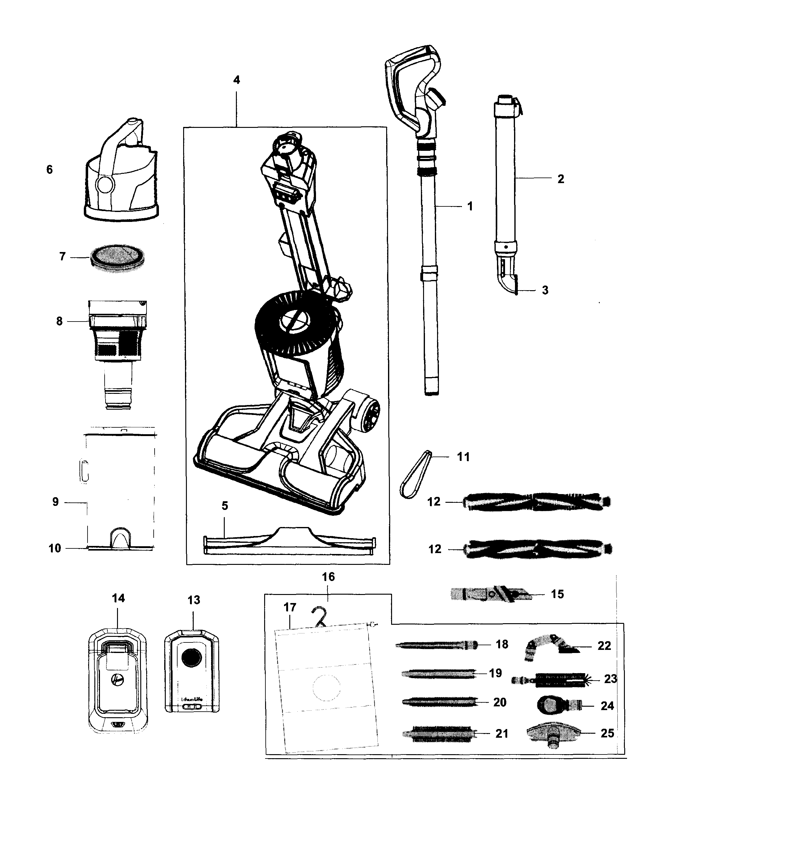 Hoover BH50120 vacuum ass diagram