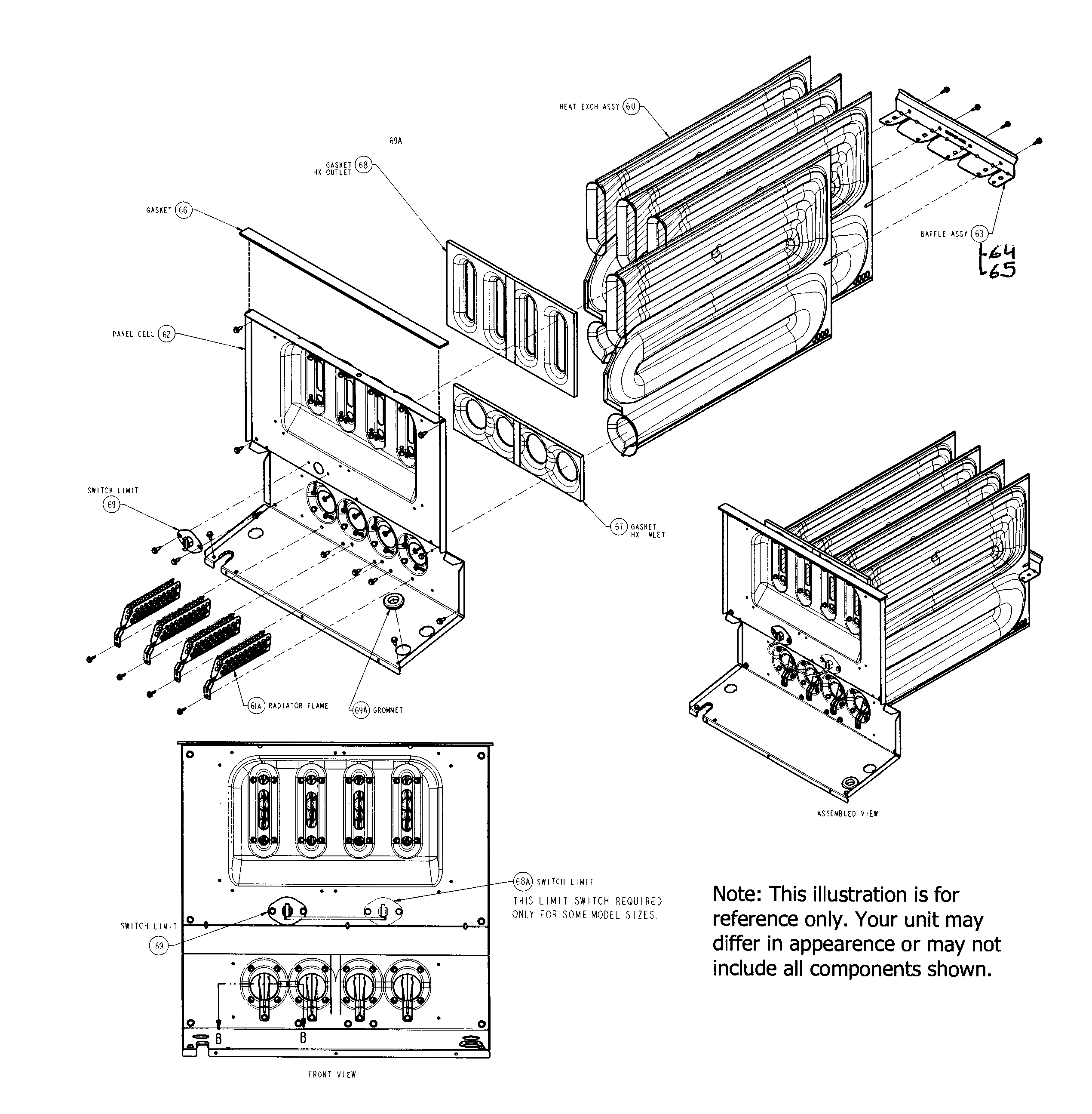 Carrier 58CVA070---13112 heat exchange & panel diagram