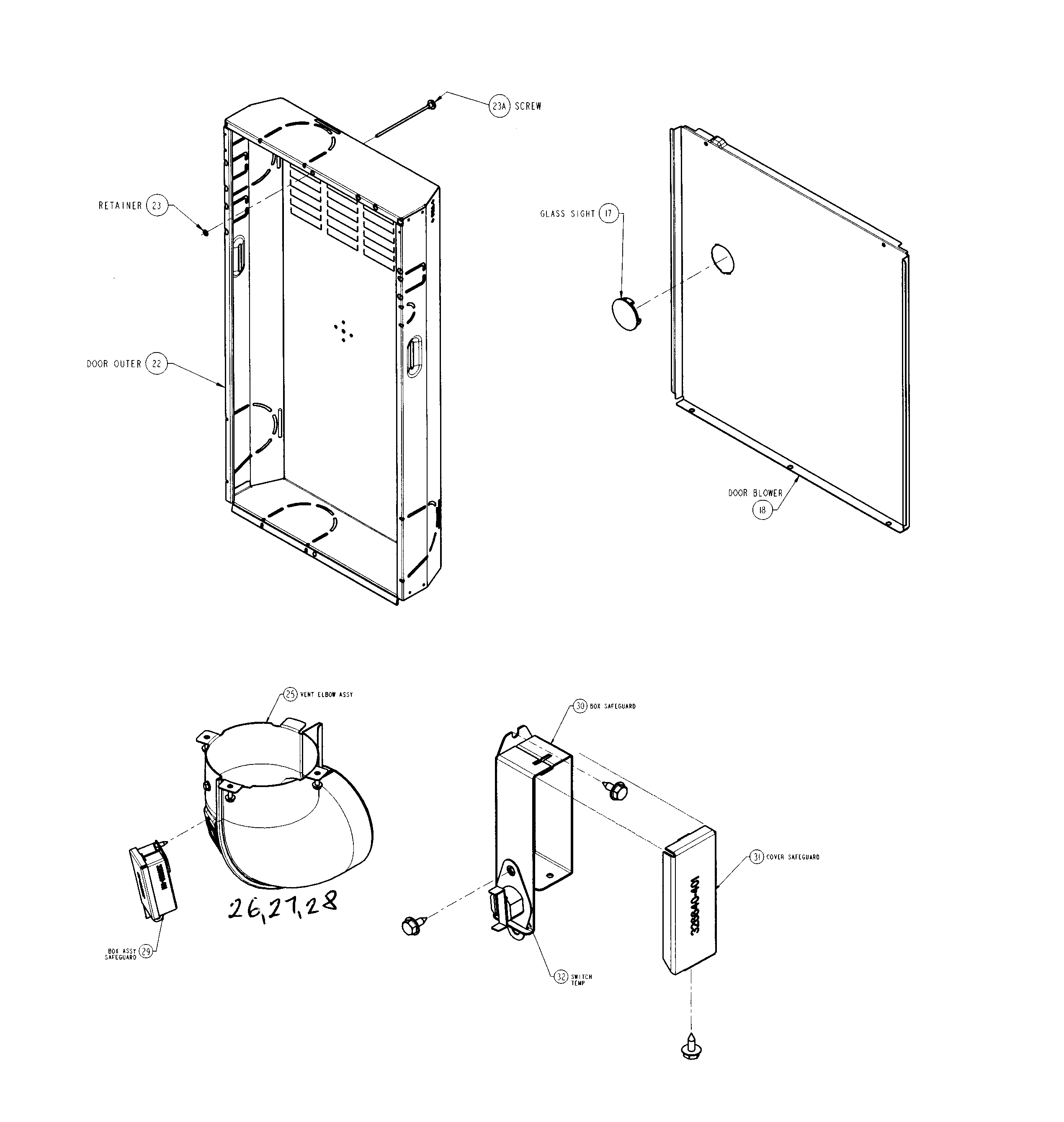 Carrier 58CVA070---13112 door & vent diagram