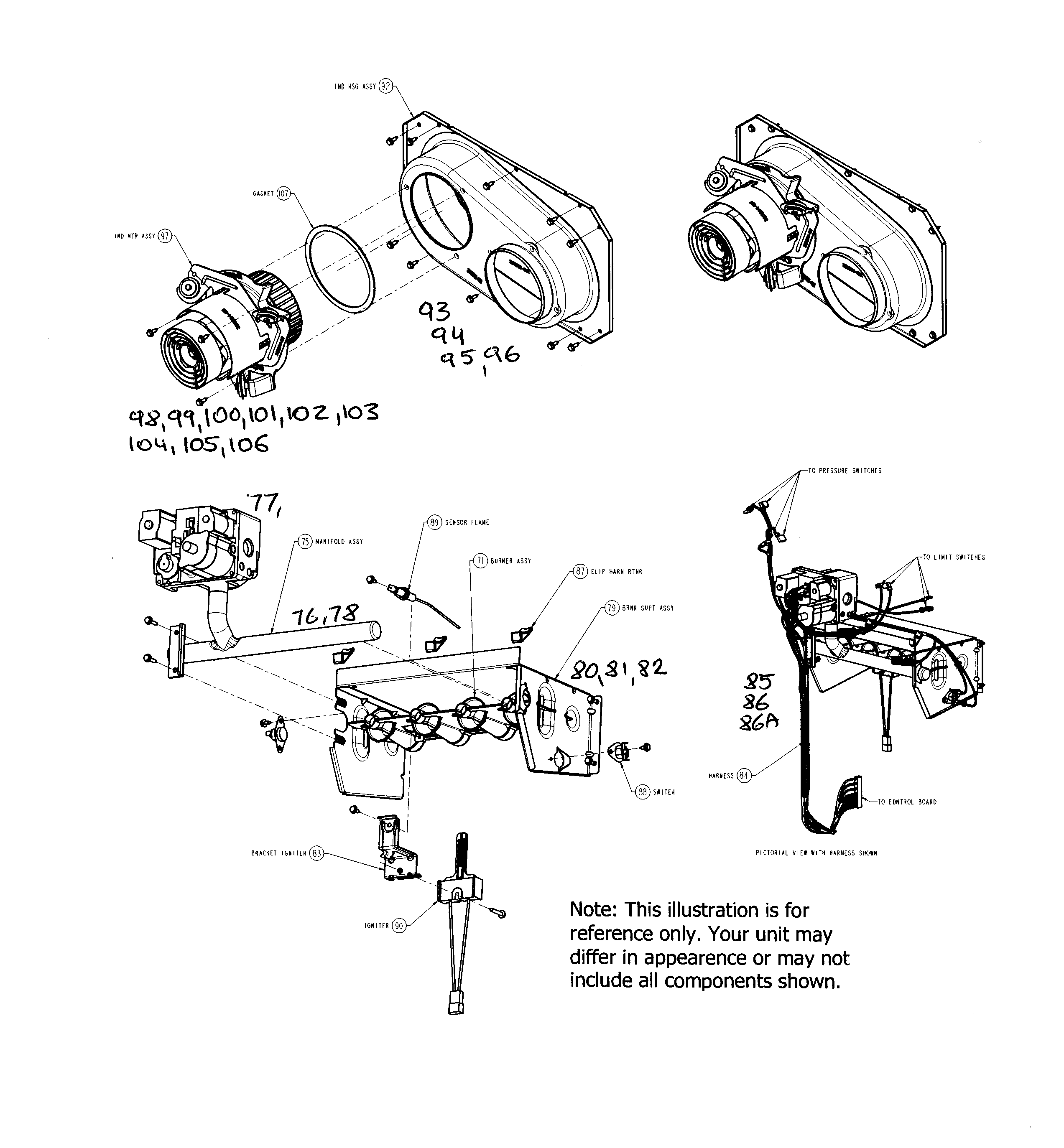 Carrier 58CVA070---14112 inducer & gas ctrl diagram