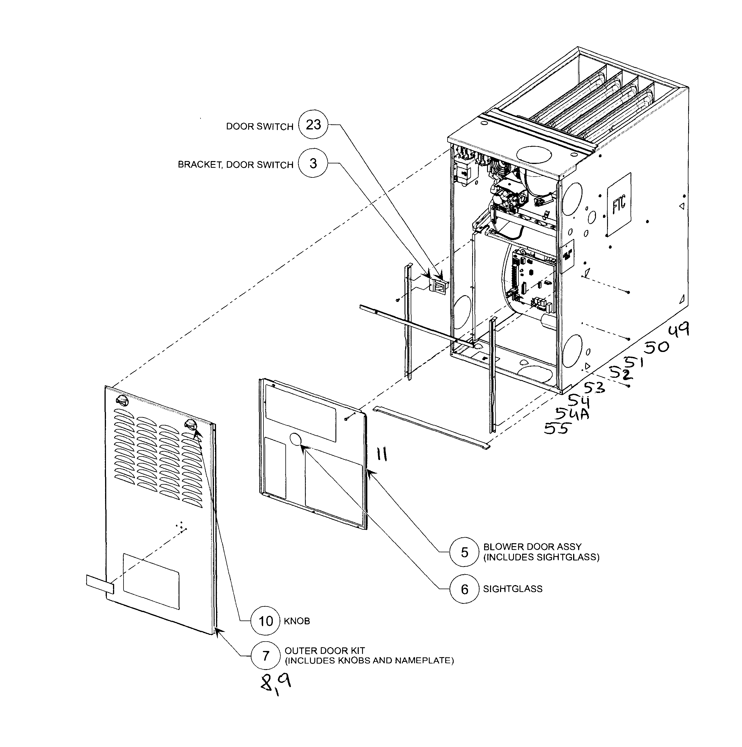 Carrier 58CVA070---15112 cabinet assy diagram