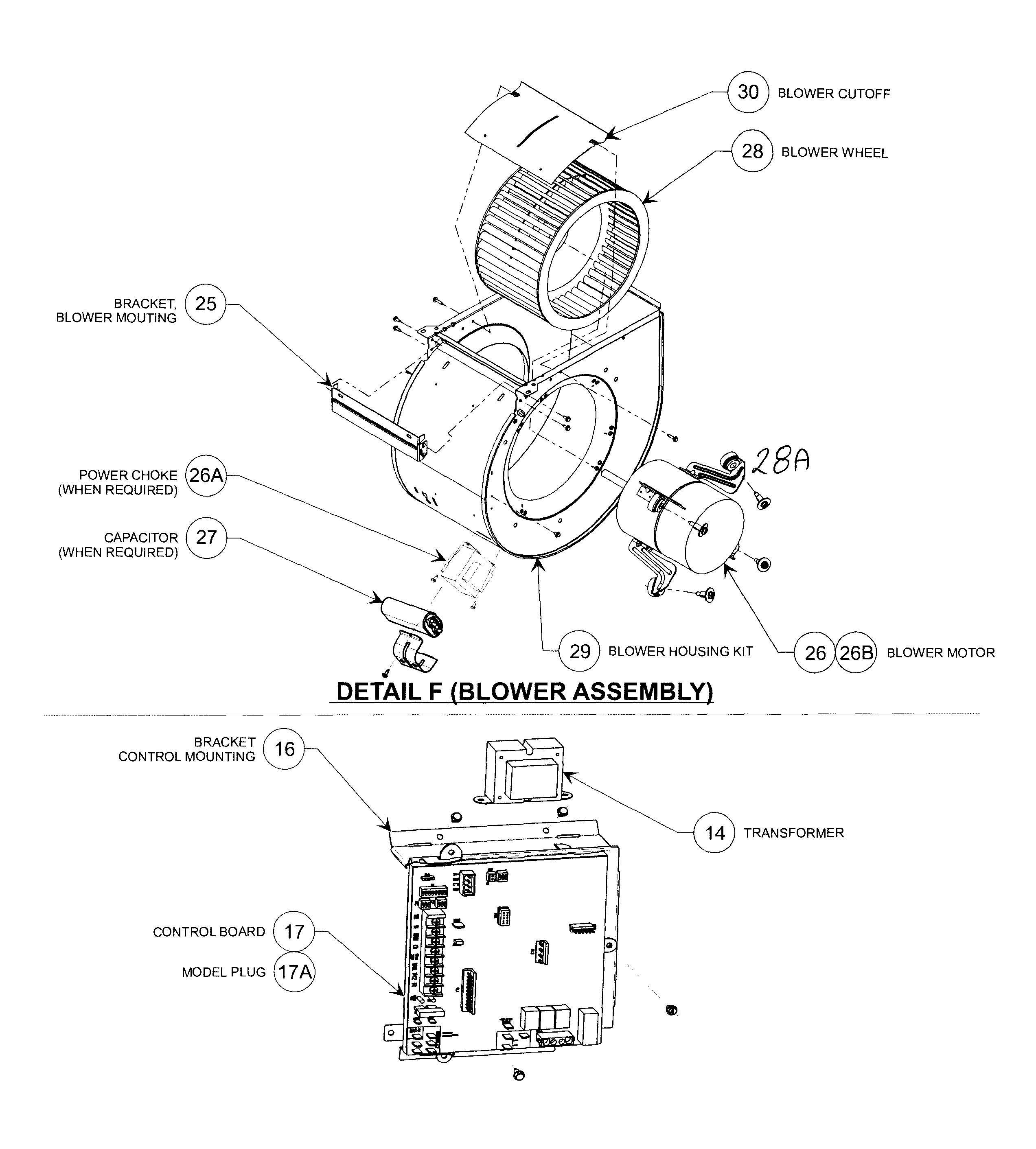 Carrier 58CVA070---16112 blower & control assy diagram