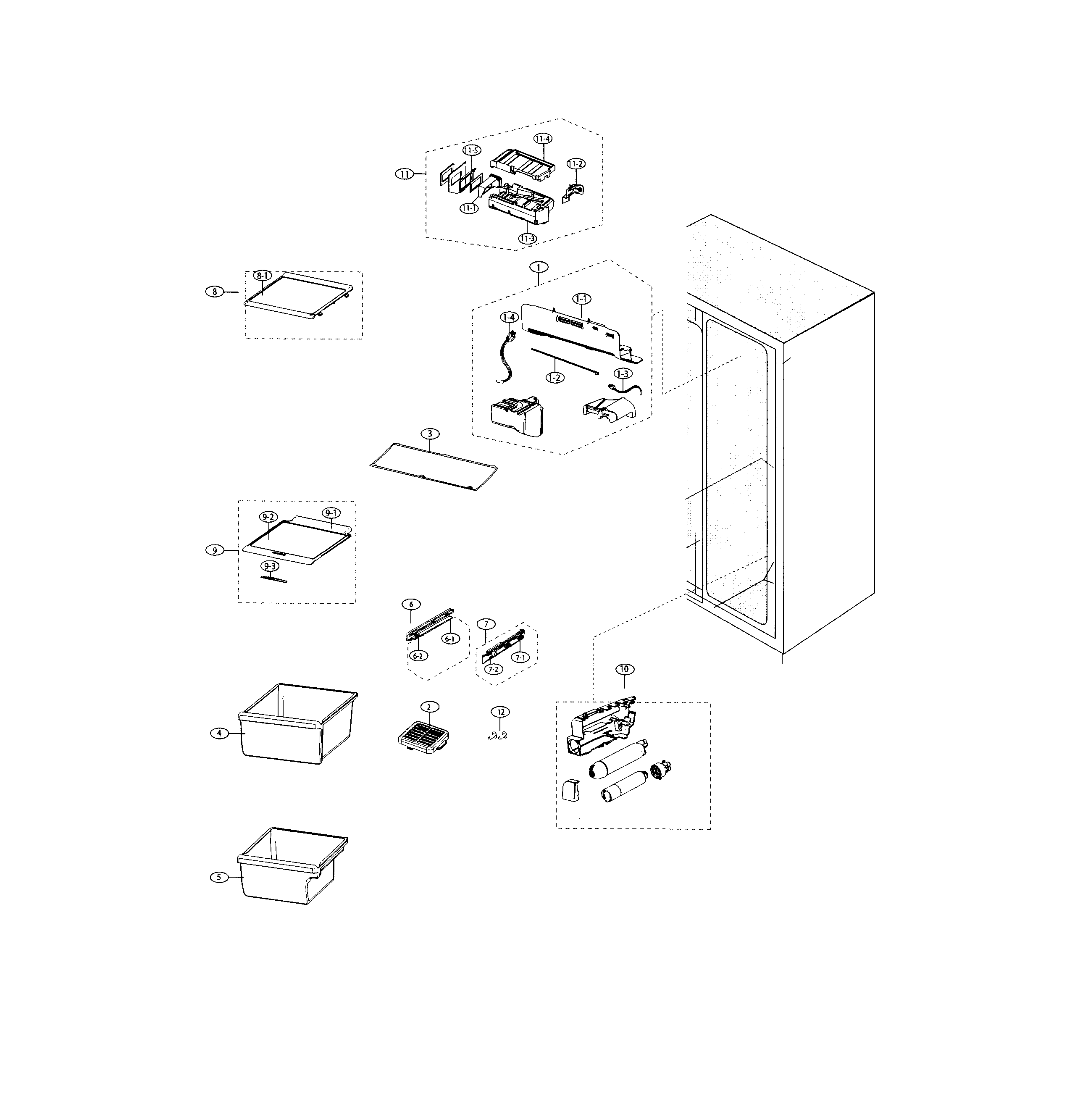 Samsung RS25H5000BC/AA-00 refrigerator diagram