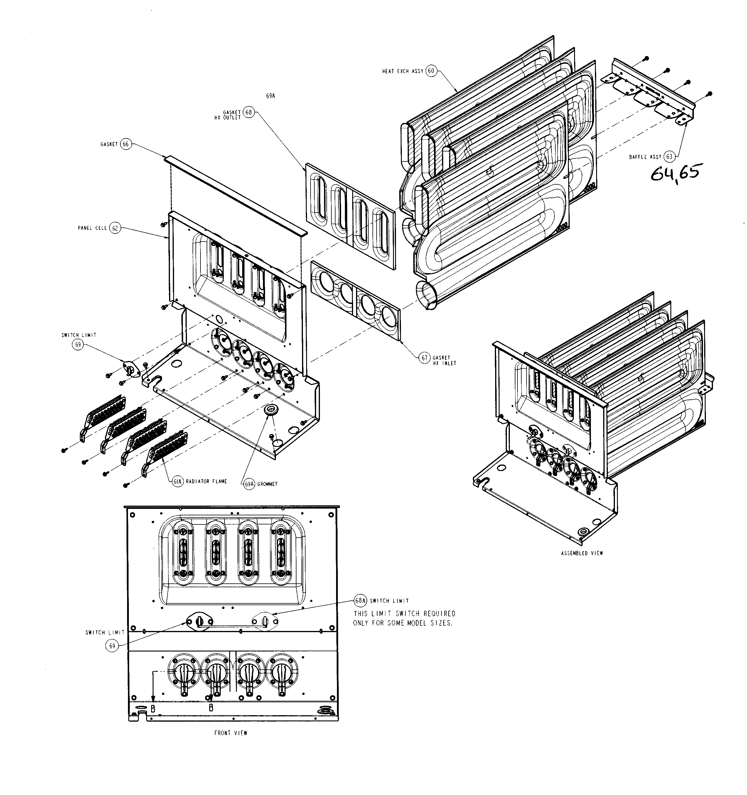 Carrier 58CVA090---14116 heat exchange & panel diagram