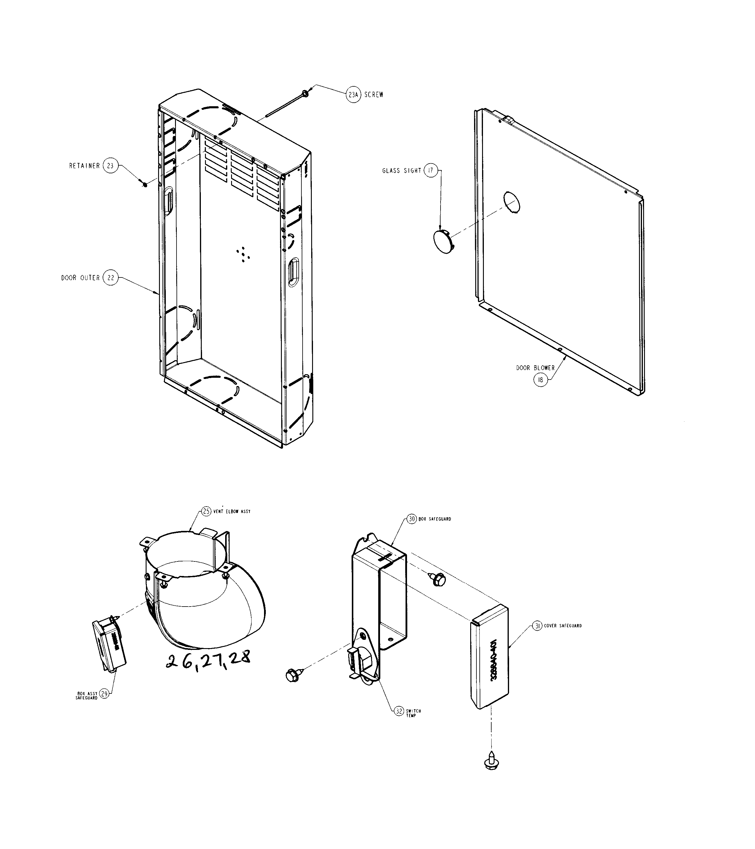 Carrier 58CVA090---14116 door & vent diagram