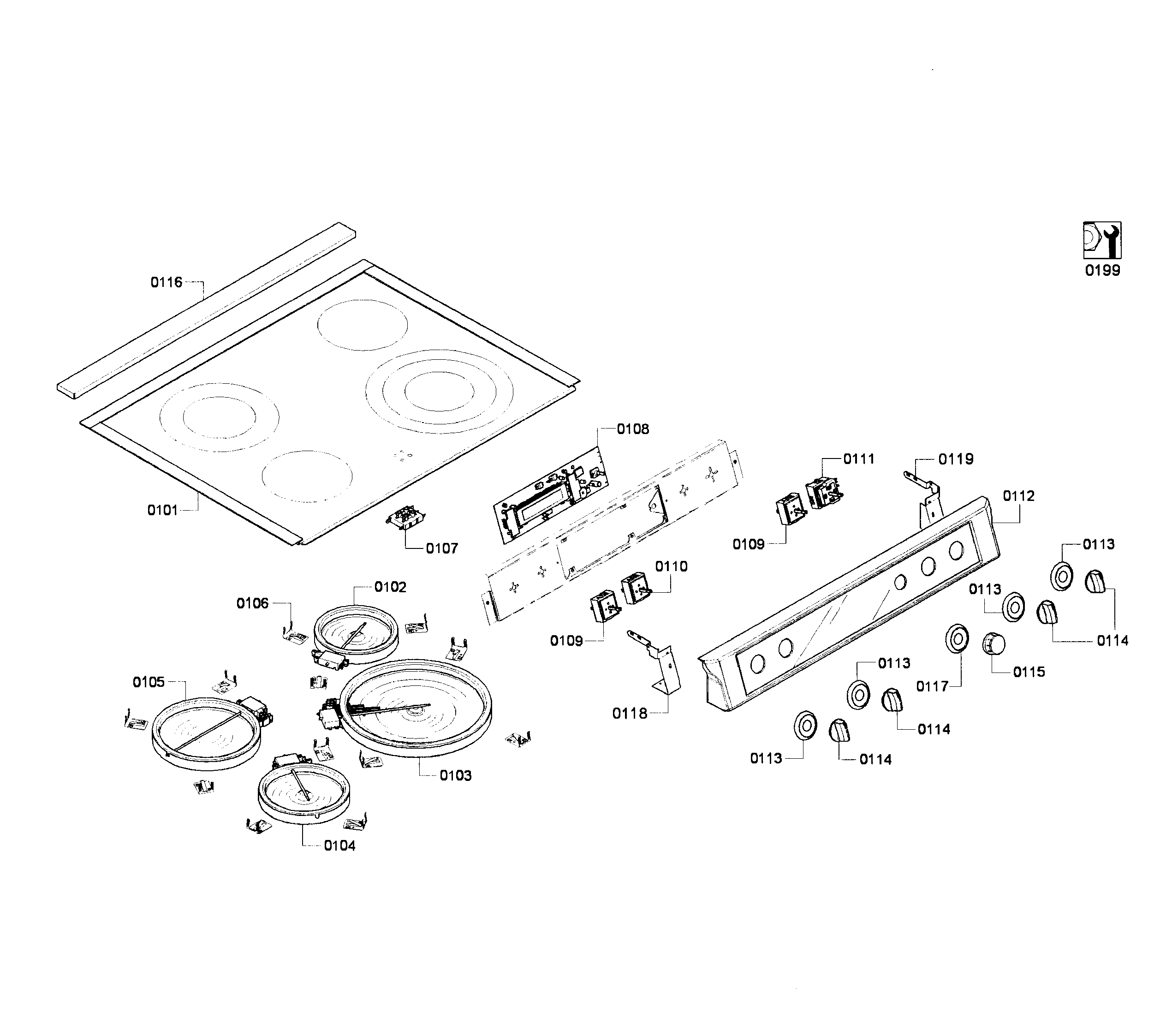 Bosch HEI7132U/05 cooktop diagram