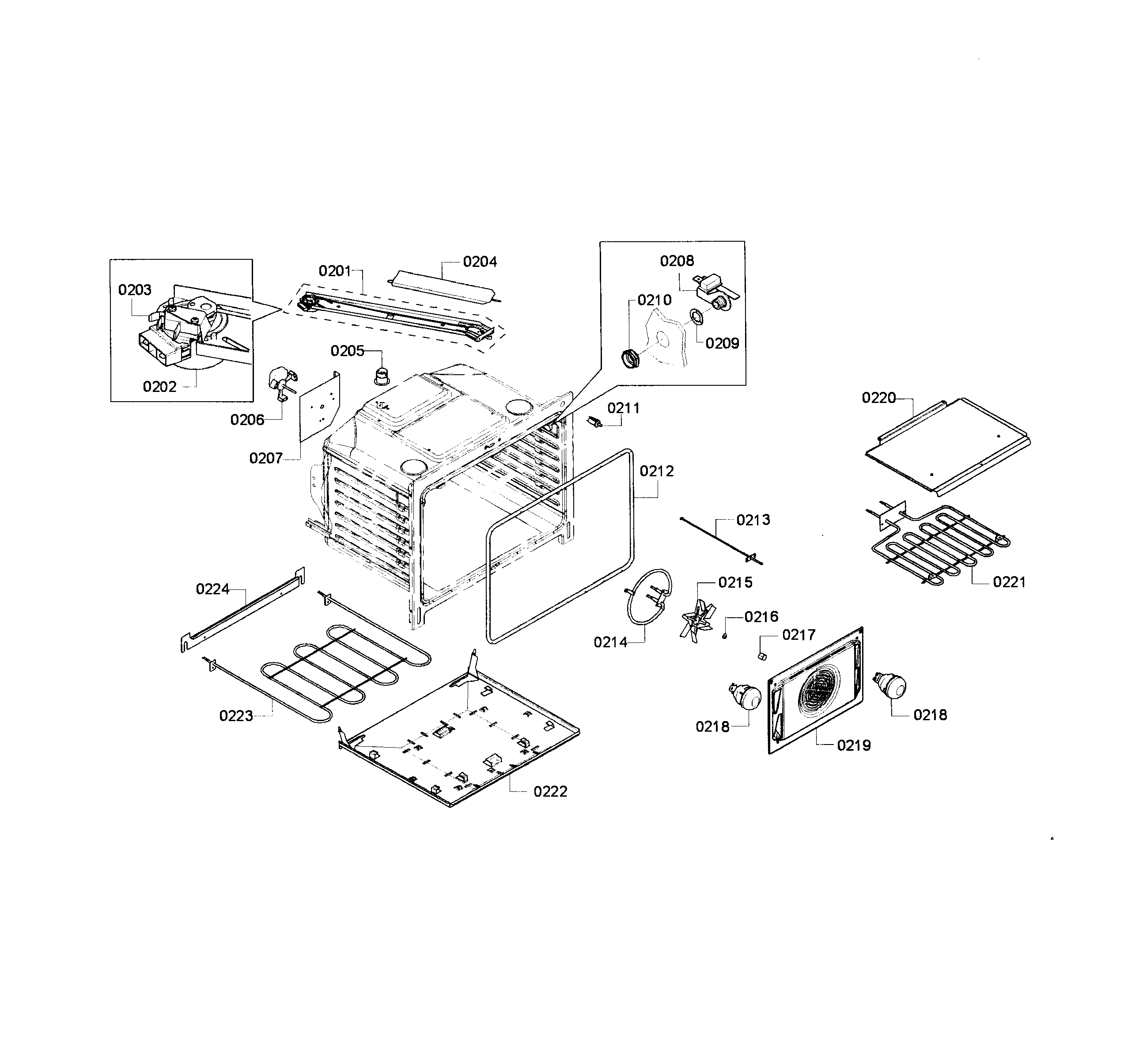 Bosch HEI7132U/05 cavity assy diagram