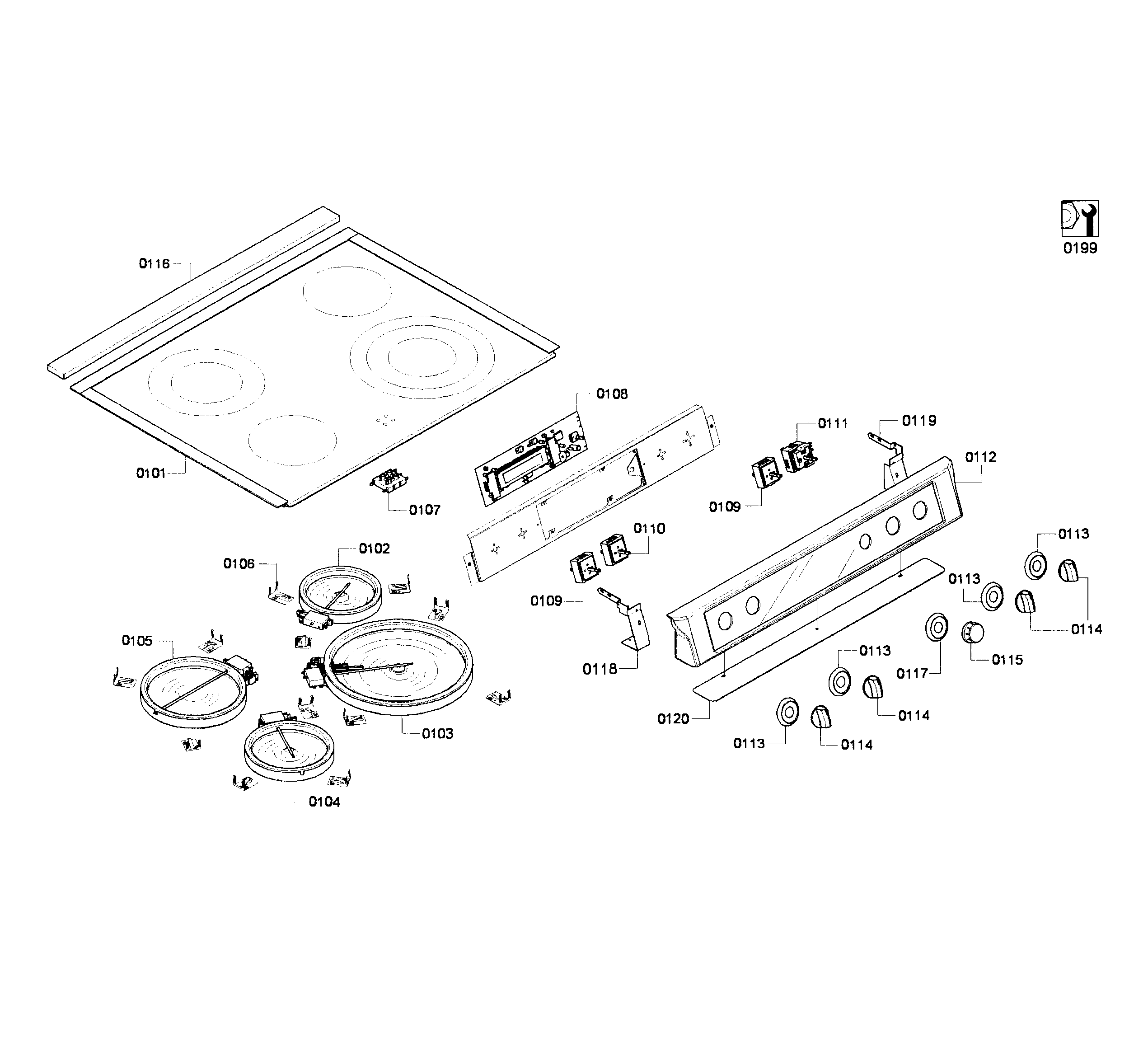 Bosch HEI7132U/06 cooktop diagram