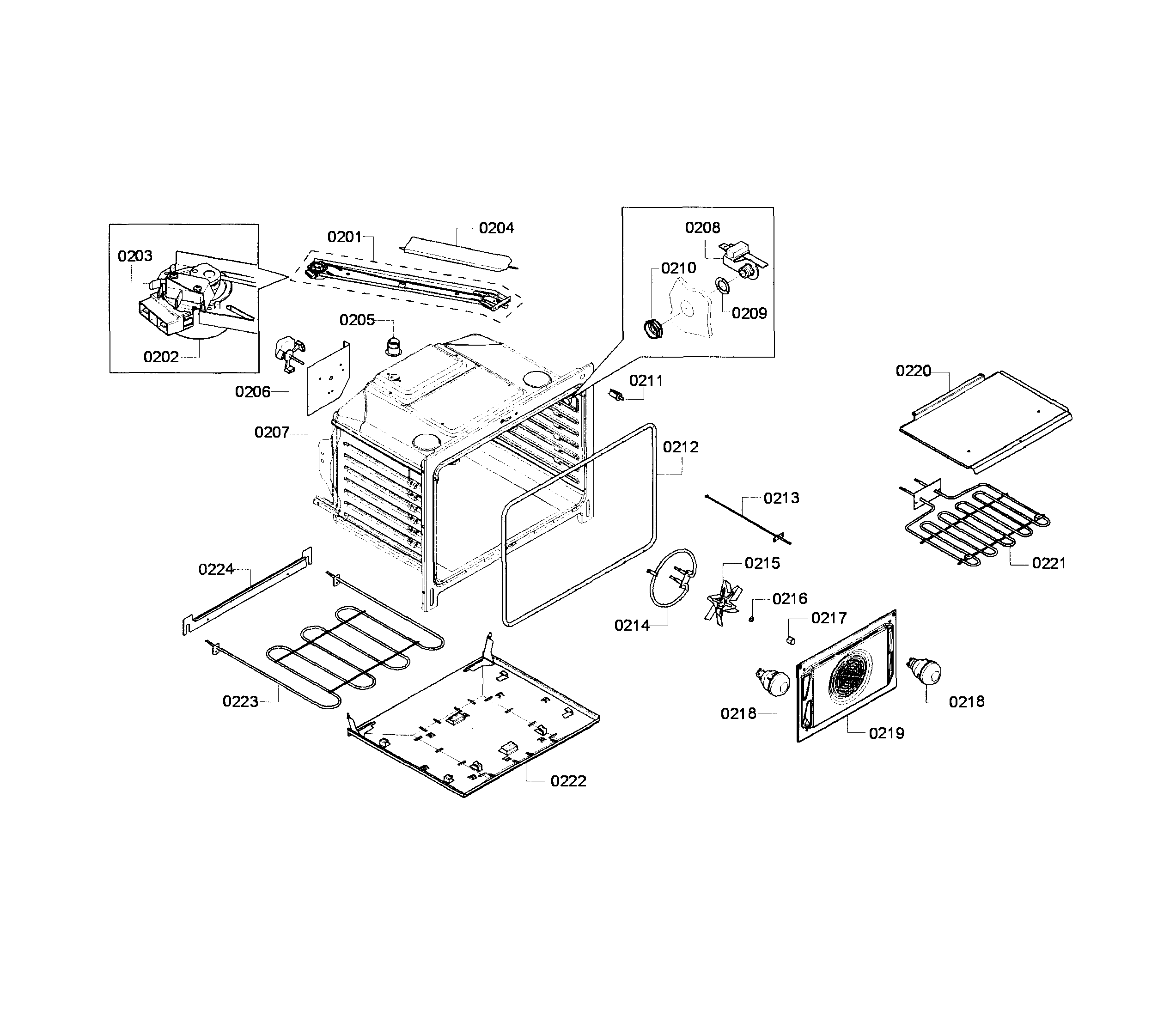 Bosch HEI7132U/06 cavity assy diagram