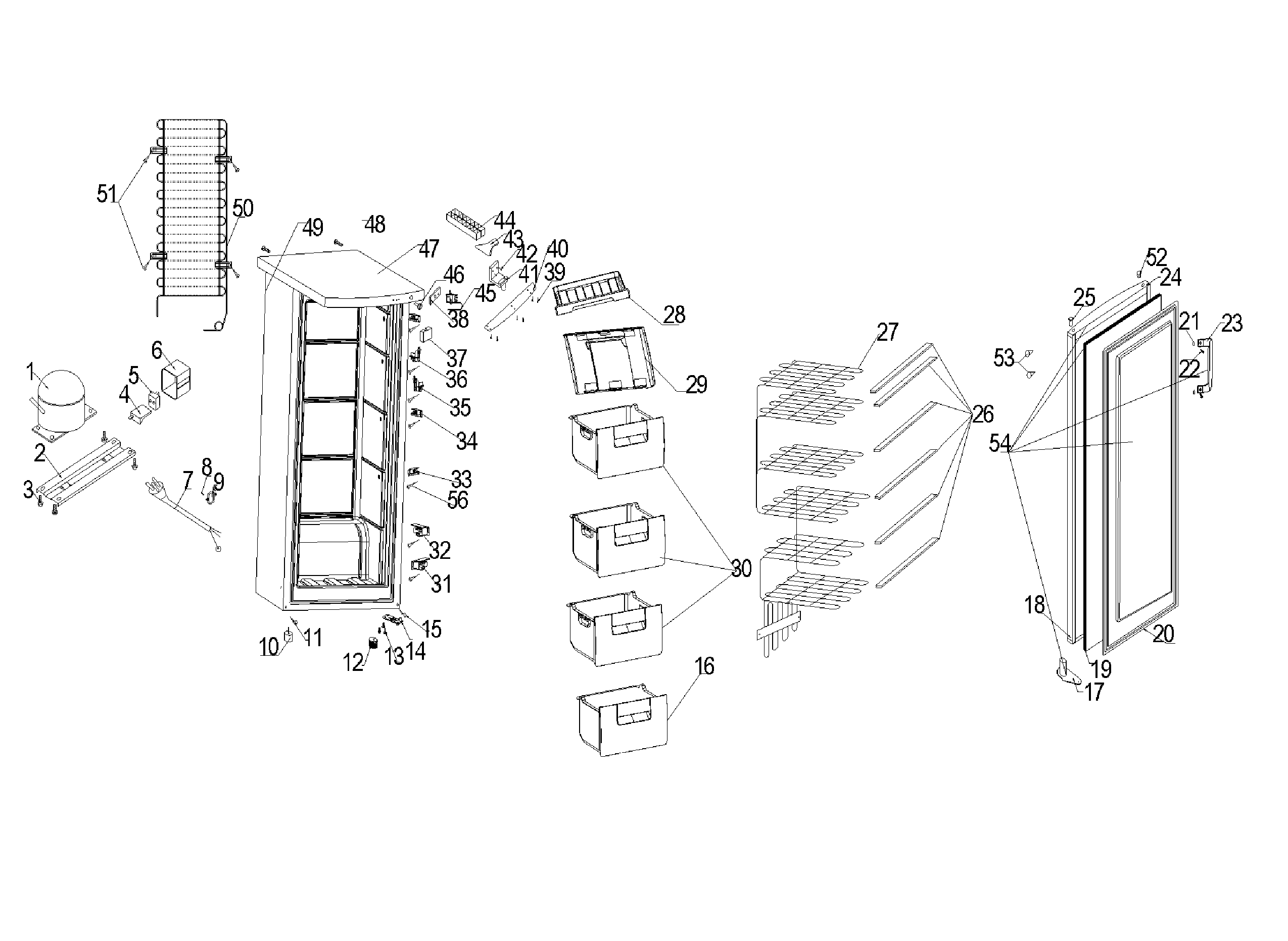 Kenmore 25520602 freezer ass diagram