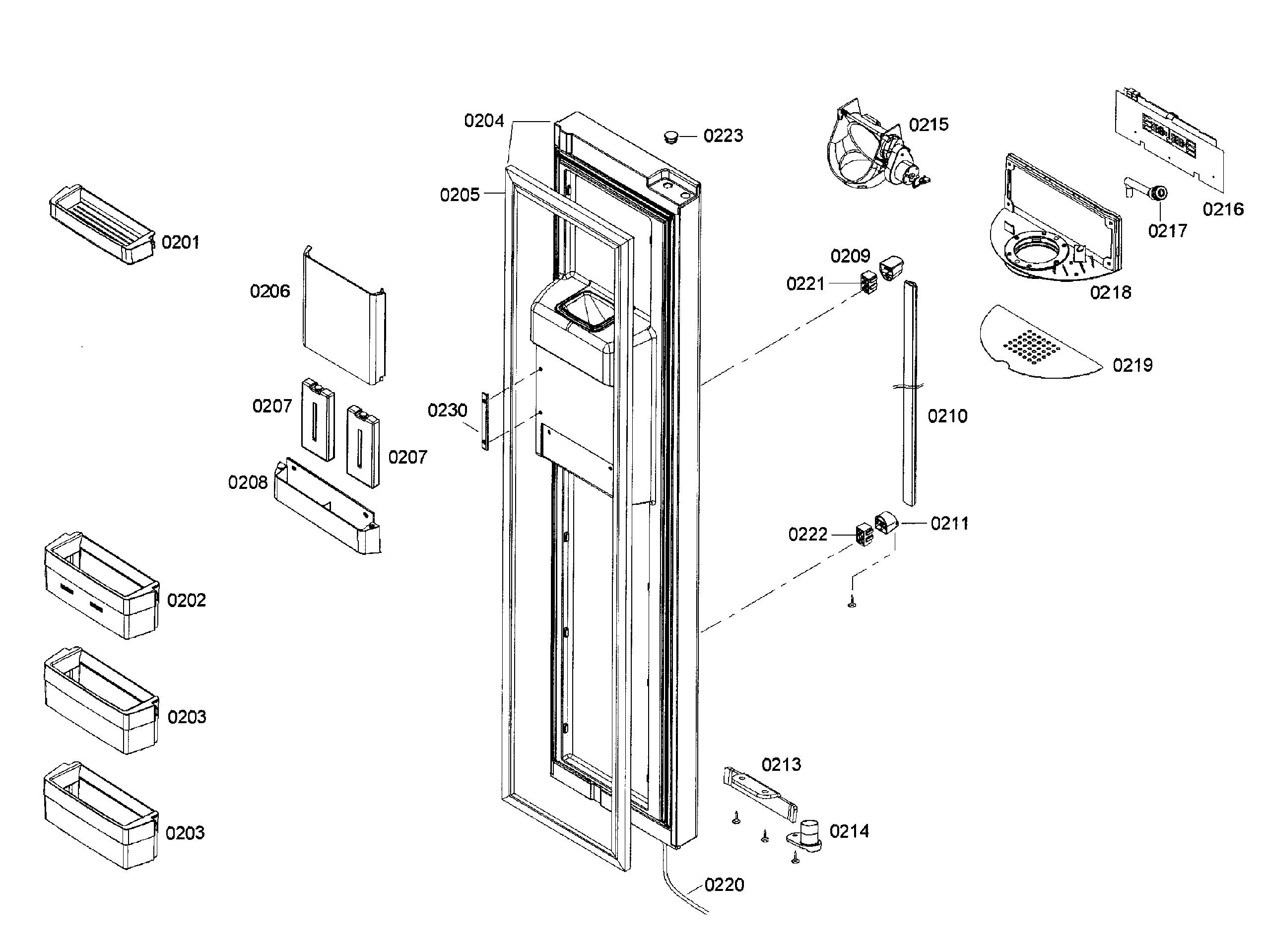 Bosch B22CS50SNW/02 door 1 diagram