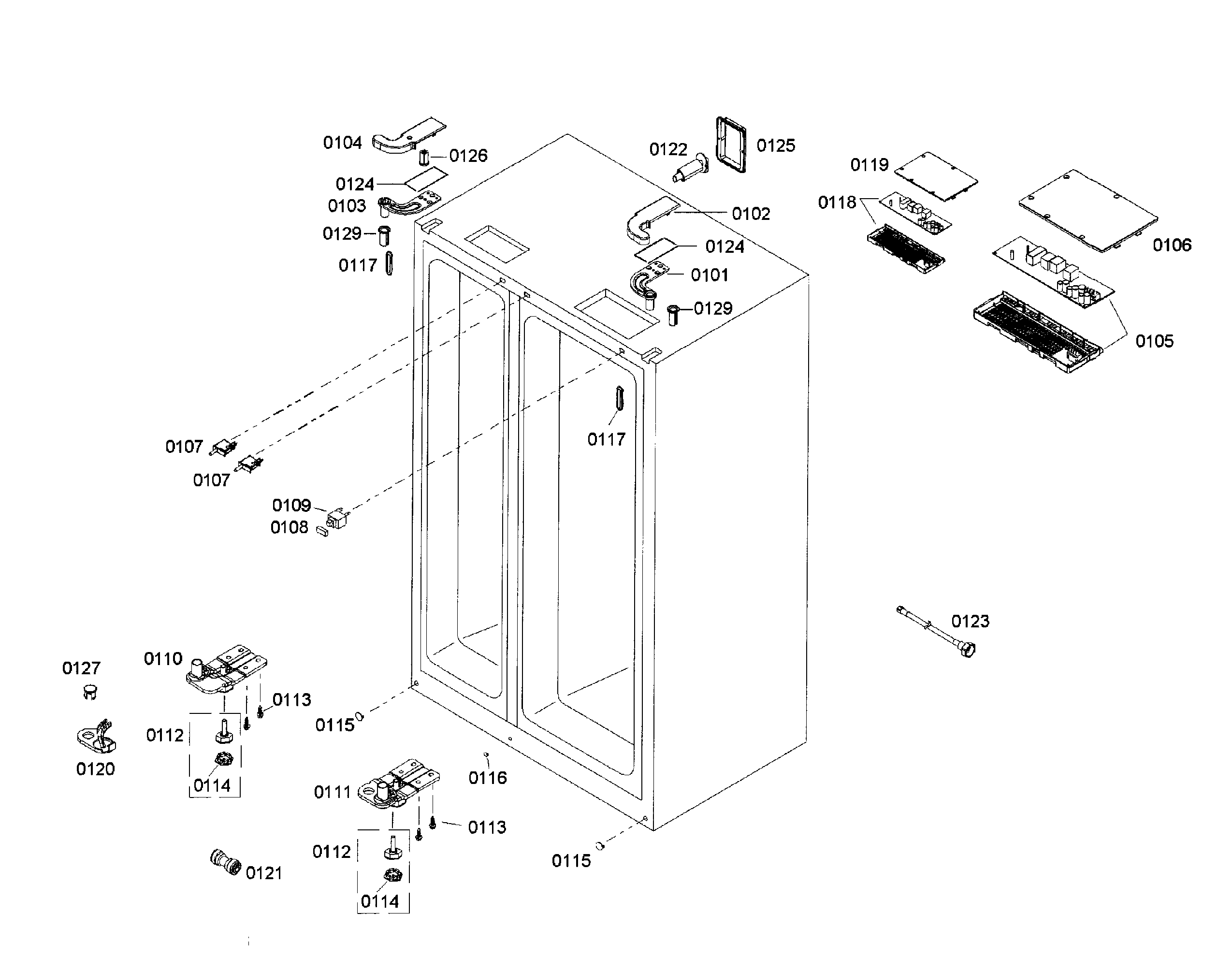 Bosch B22CS50SNW/04 cabinet assy diagram