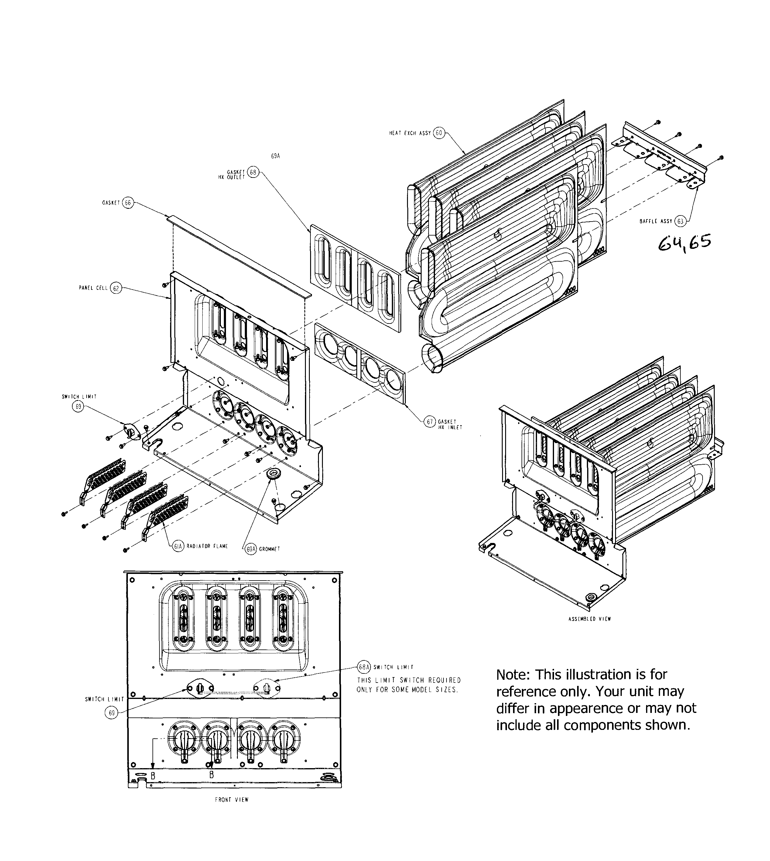 Carrier 58CVA110---11120 heat exchange & panel diagram