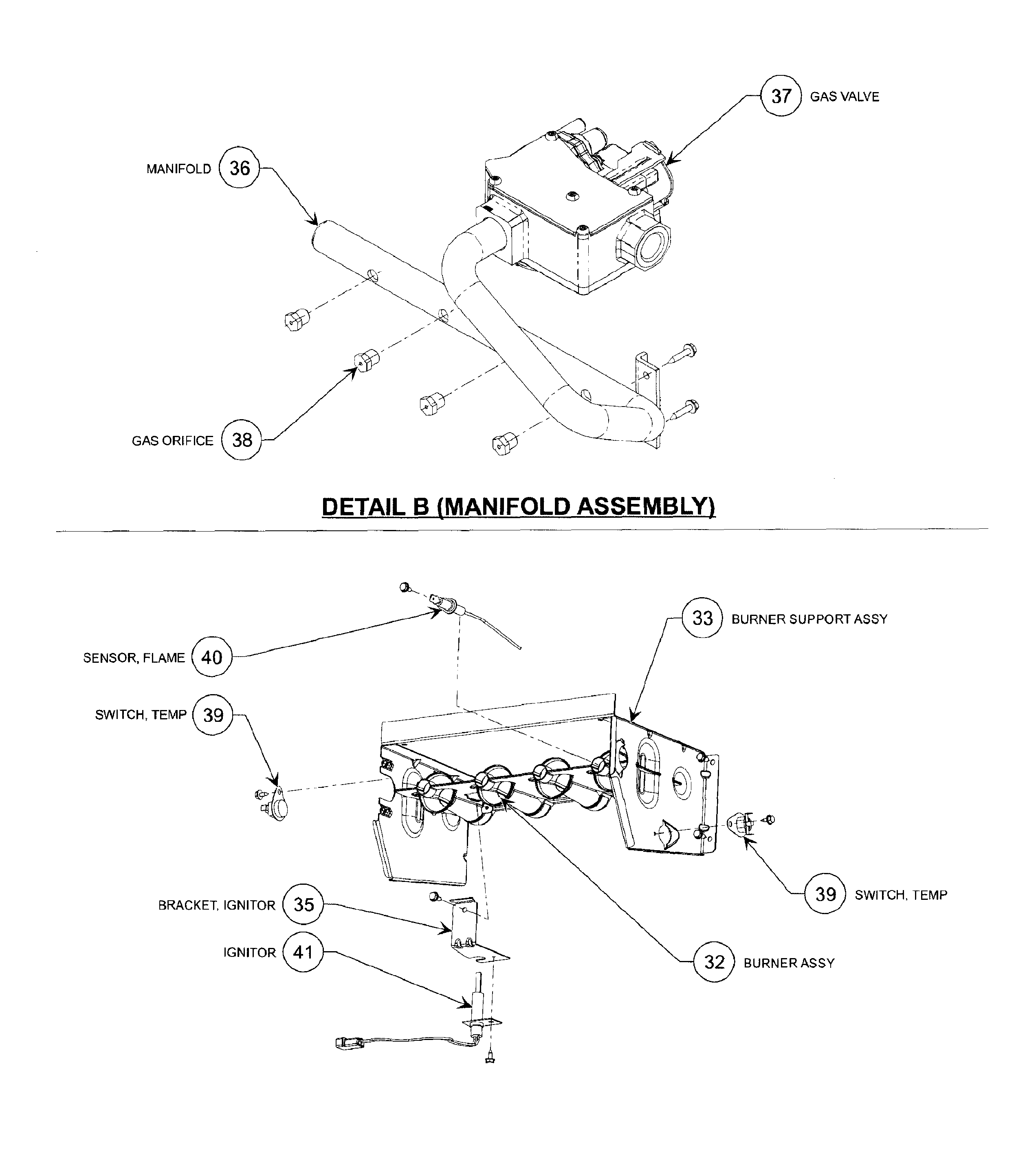 Carrier 58CVA110---15120 manifold & gas control diagram