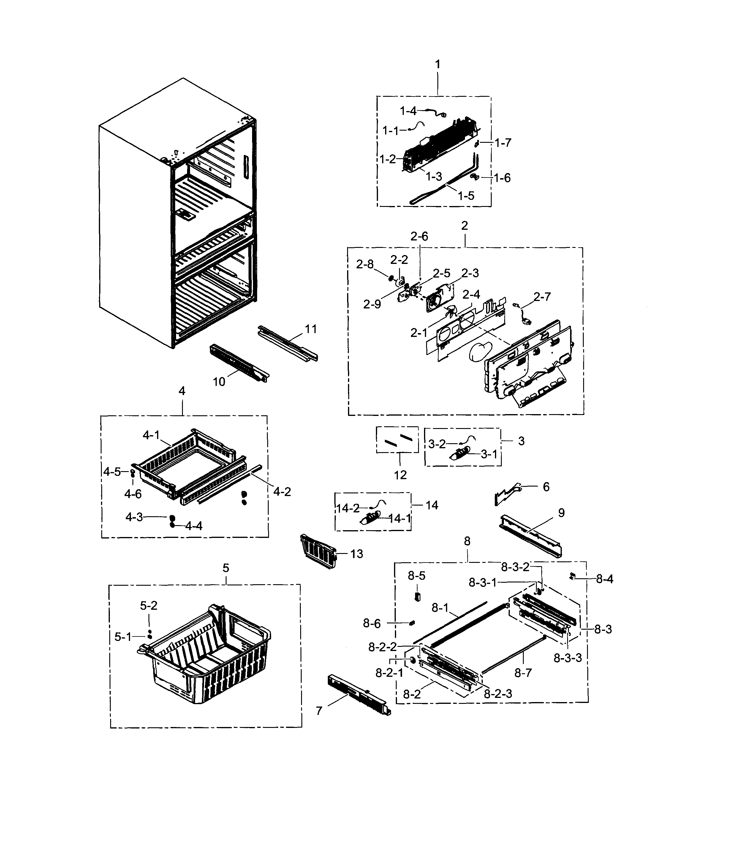 Samsung RF30HBEDBSR/AA-01 freezer diagram