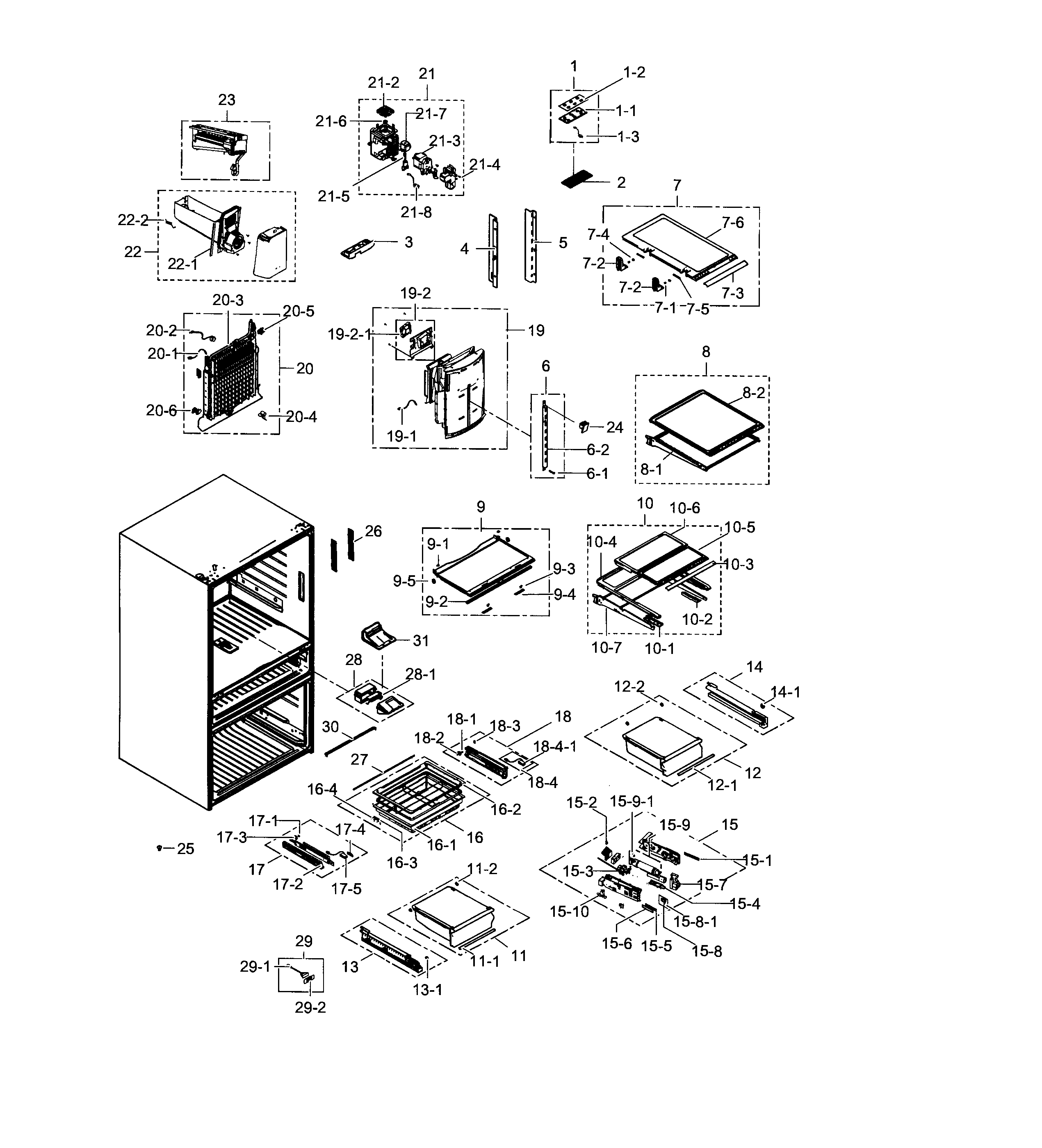 Samsung RF30HBEDBSR/AA-01 refrigerator diagram