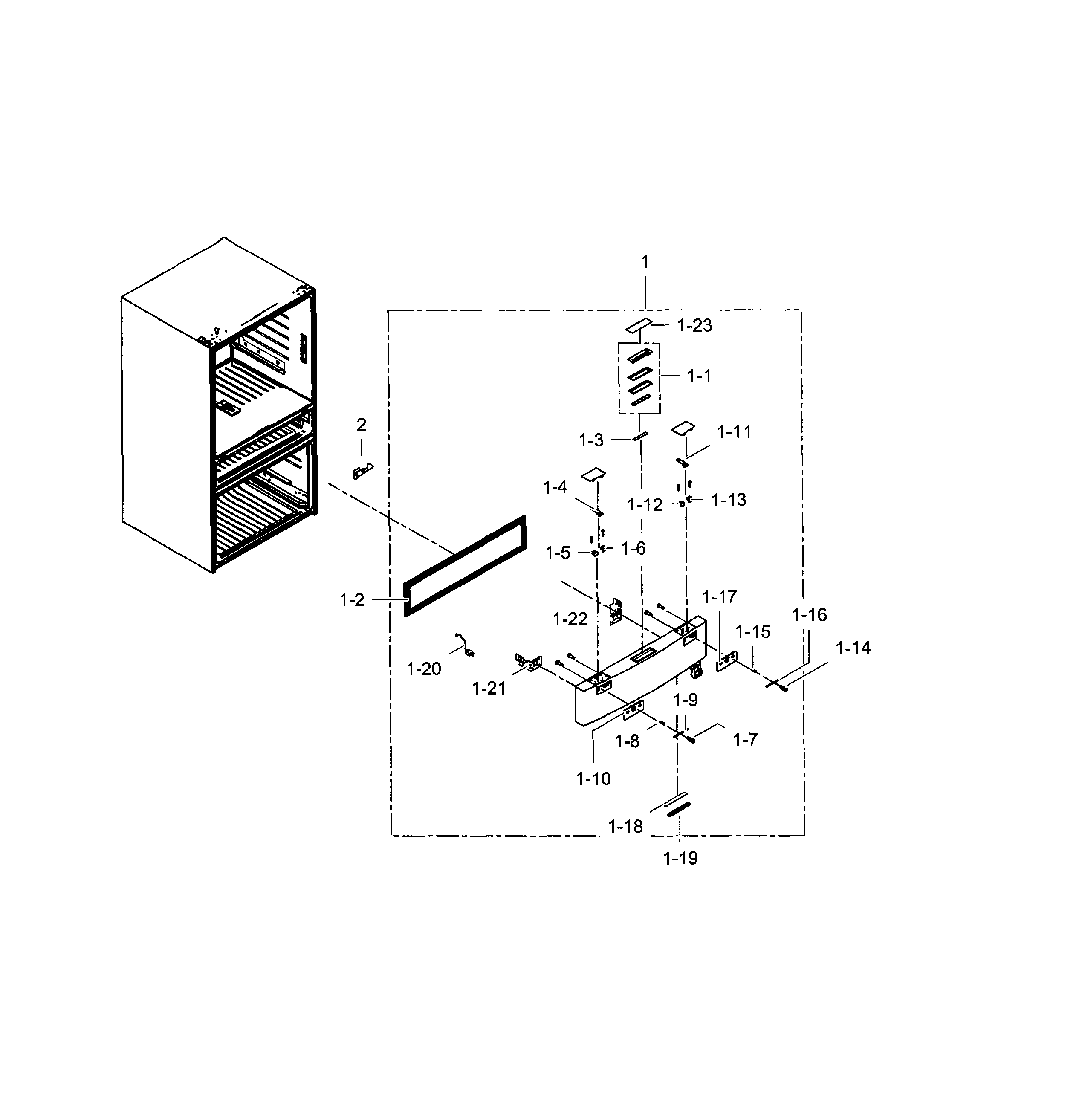 Samsung RF30HBEDBSR/AA-01 flexzone door diagram