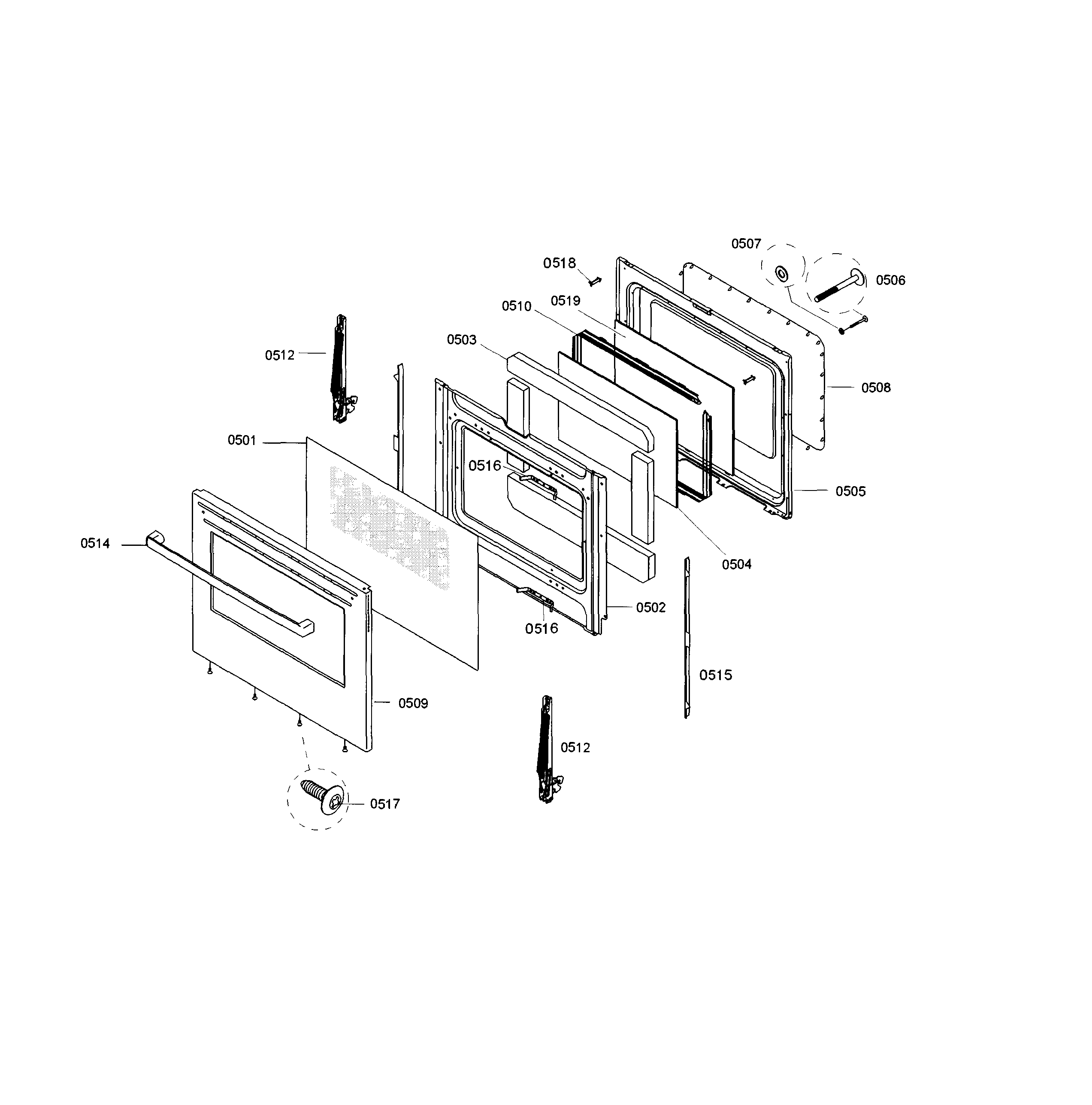 Bosch HGS3053UC/03 door diagram