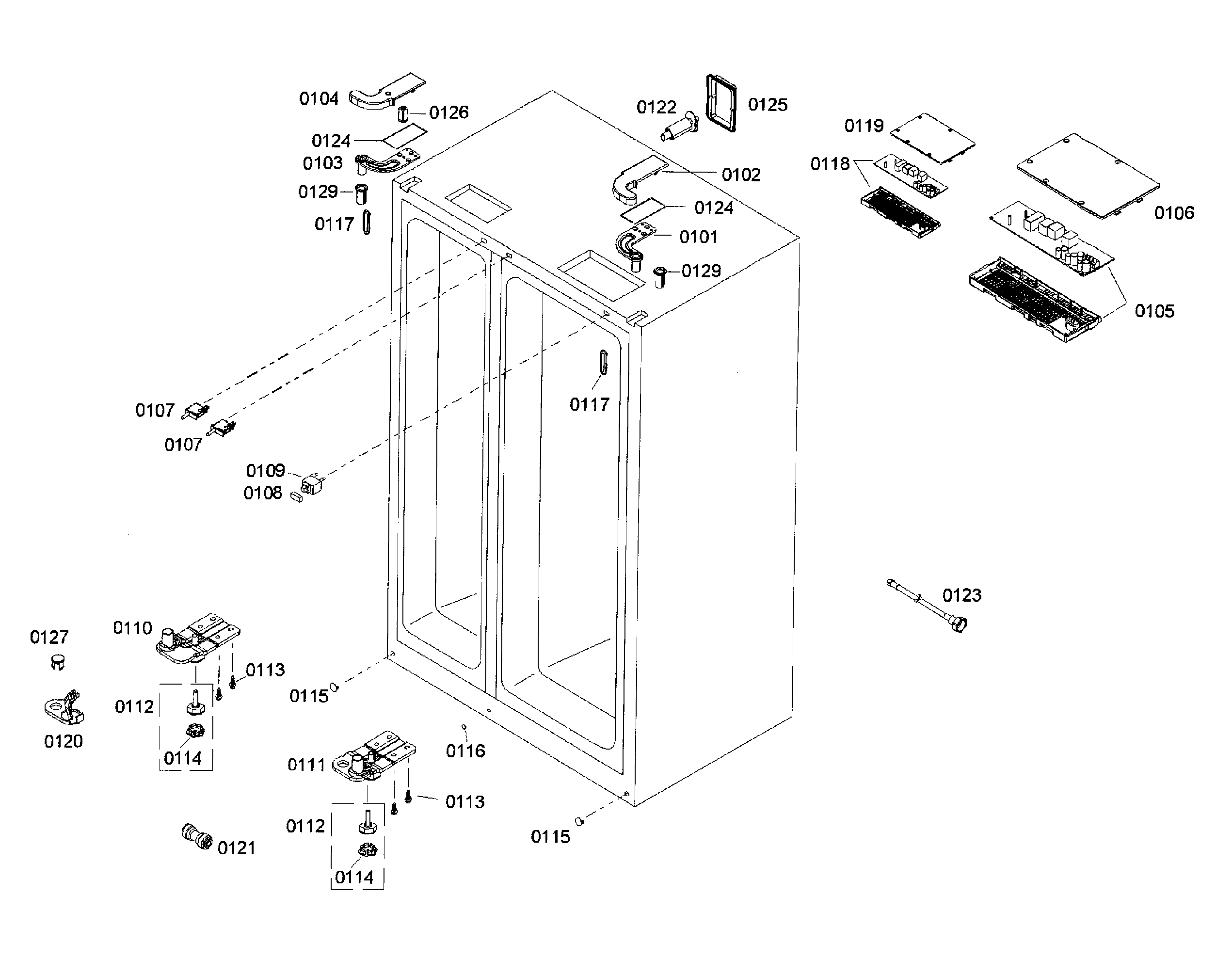 Bosch B22CS50SNB/04 cabinet assy diagram