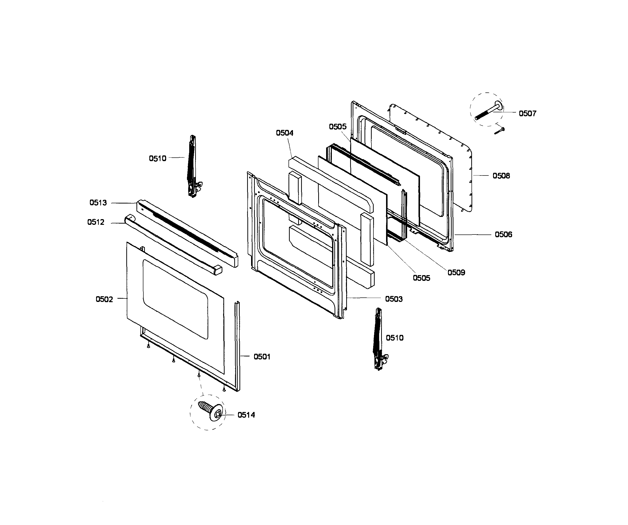 Bosch HGS3063UC/06 door diagram