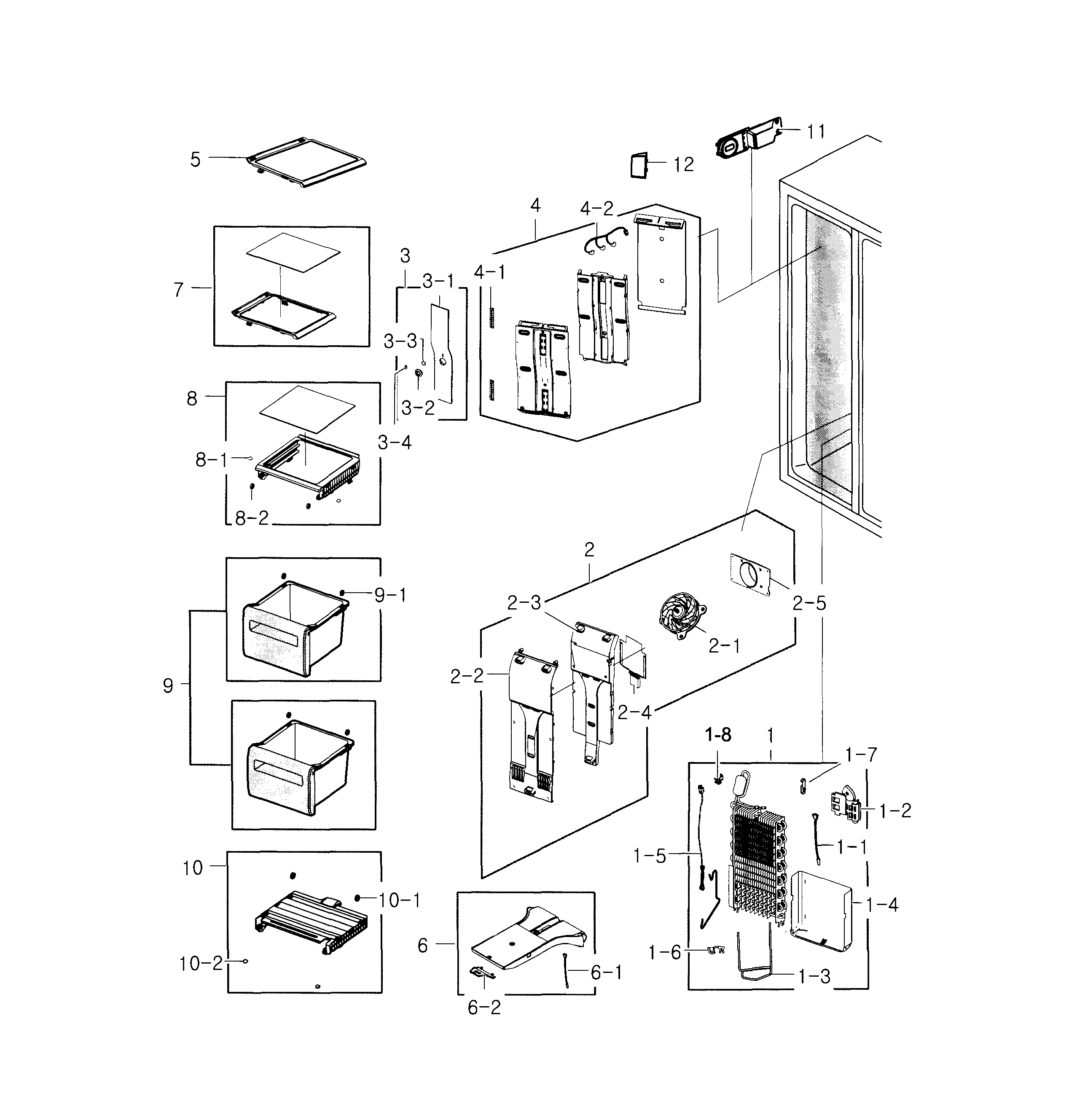 Samsung RS22HDHPNWW/AA-00 freezer diagram