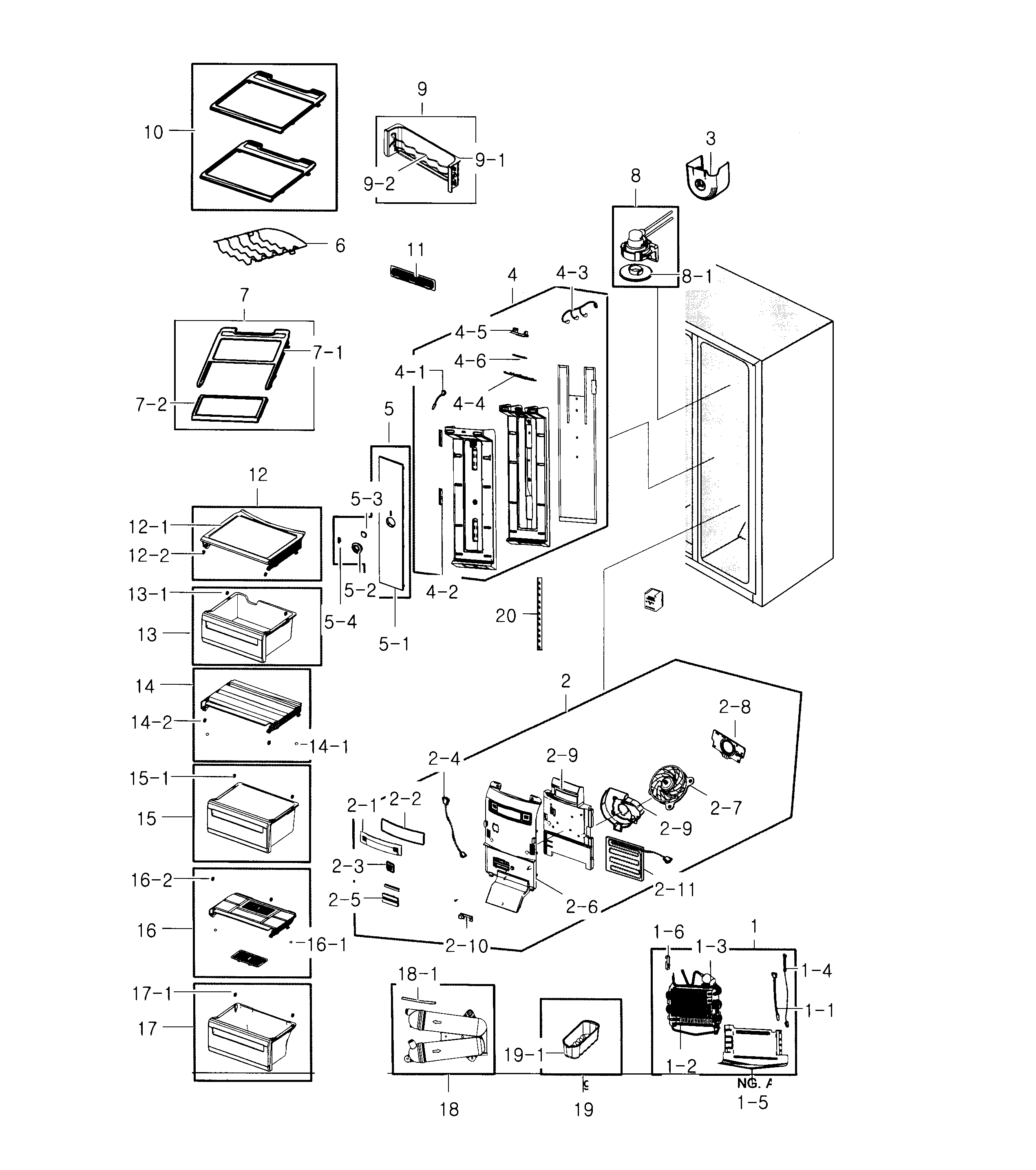 Samsung RS22HDHPNWW/AA-00 refrigerator diagram