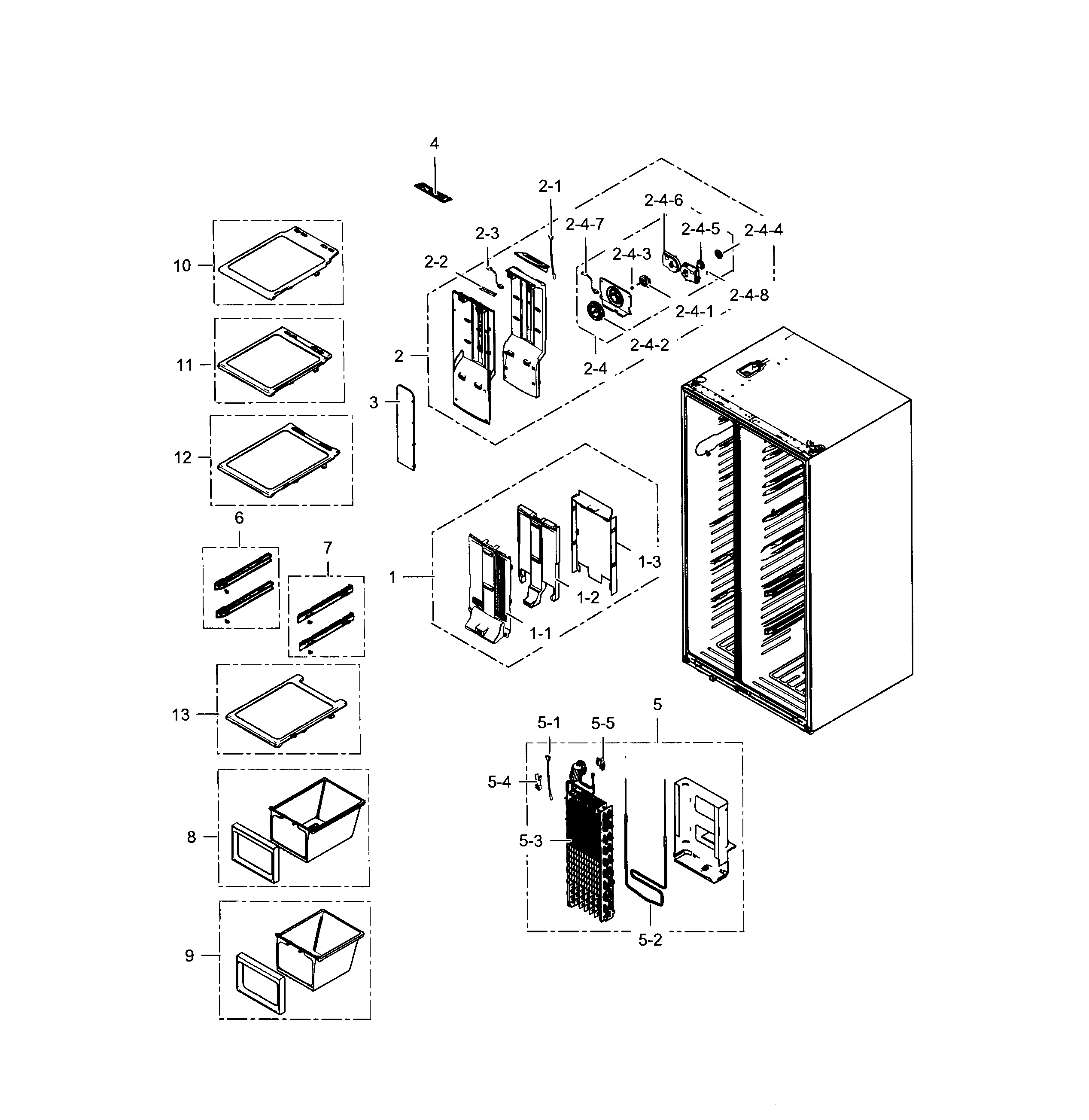Samsung RS25H5121SR/AA-00 freezer diagram