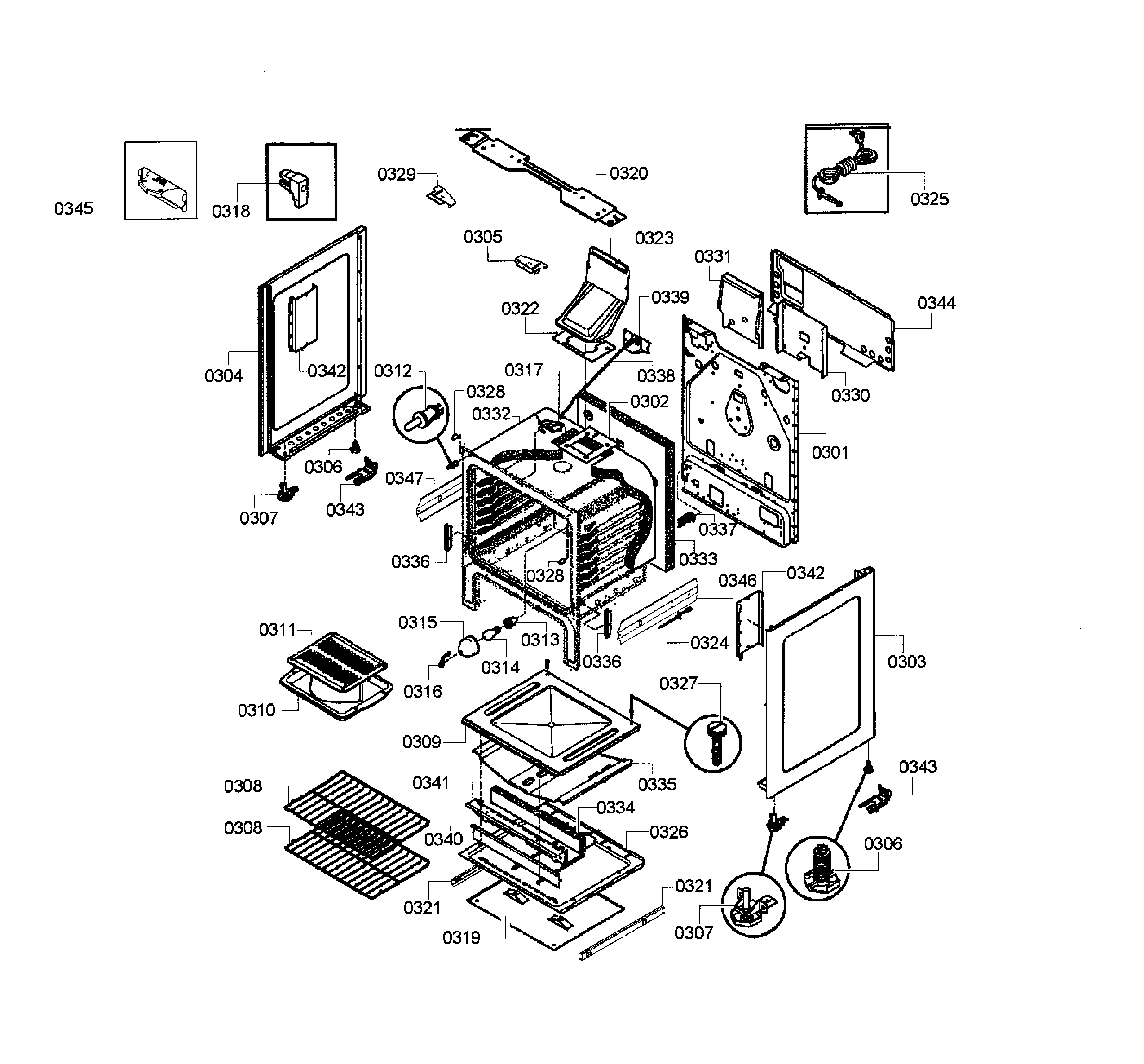 Bosch HGS3023UC/08 main assy diagram