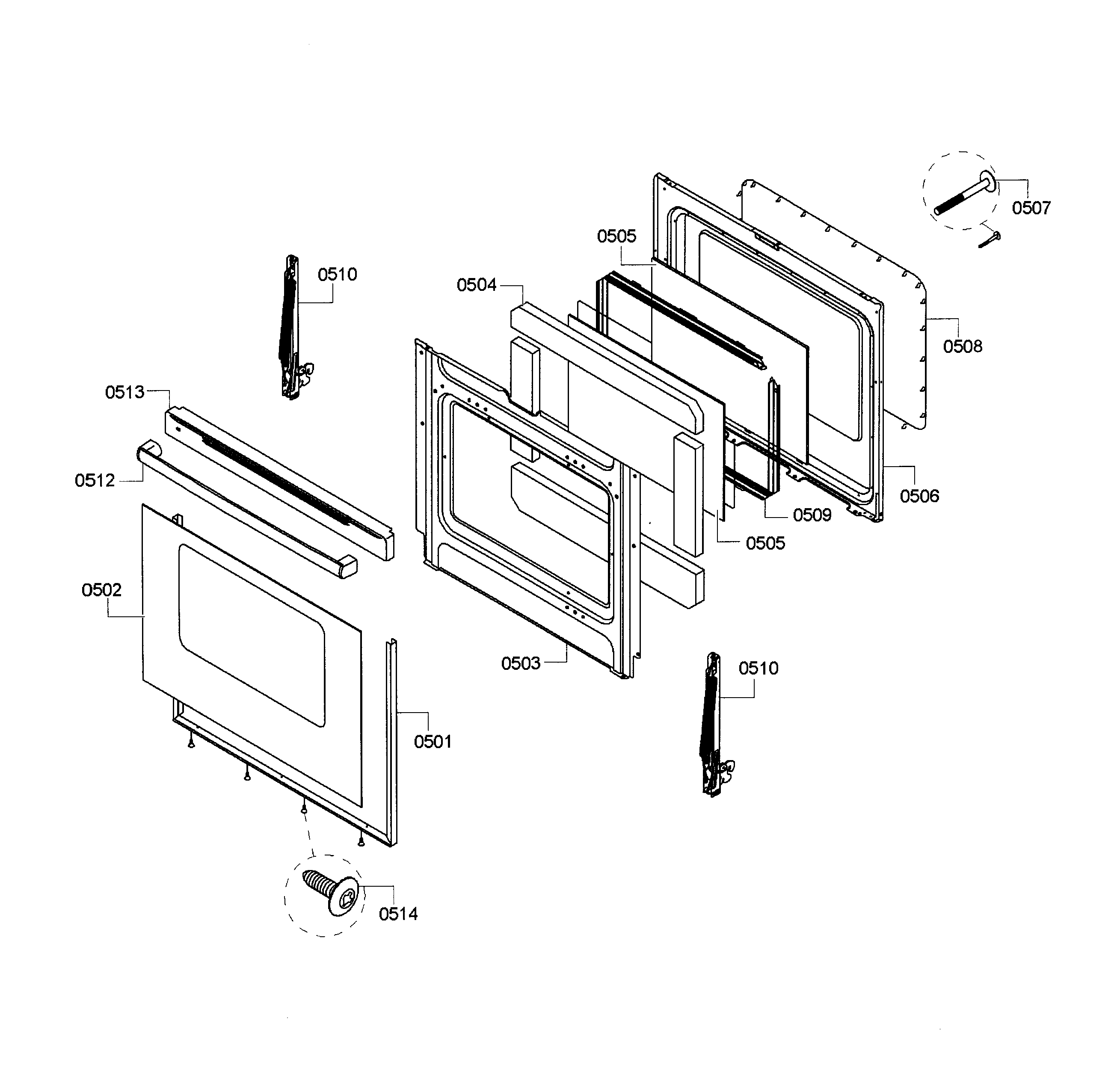 Bosch HGS3023UC/08 door diagram