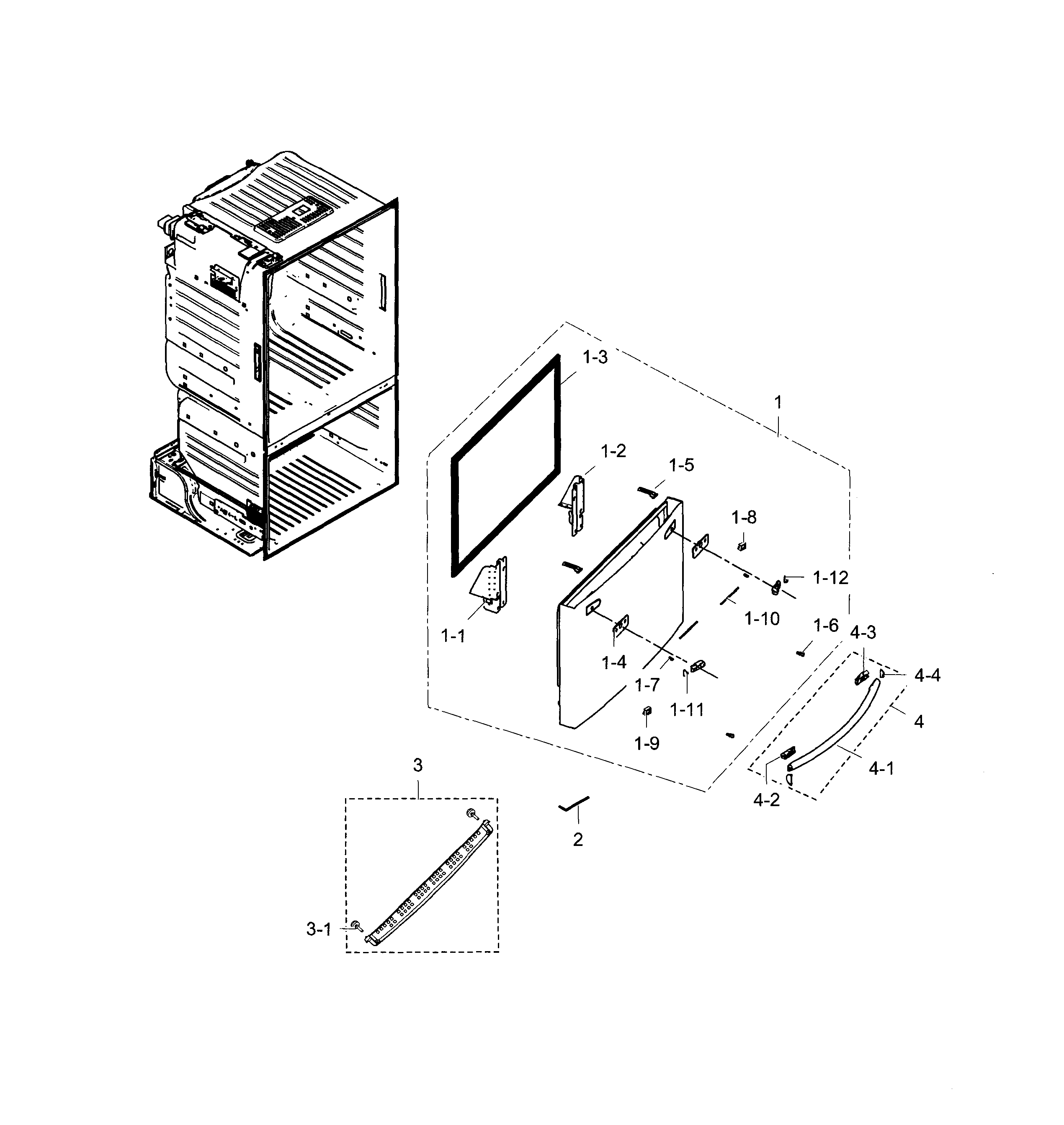 Samsung RF28HDEDBSR/AA-00 freezer door diagram