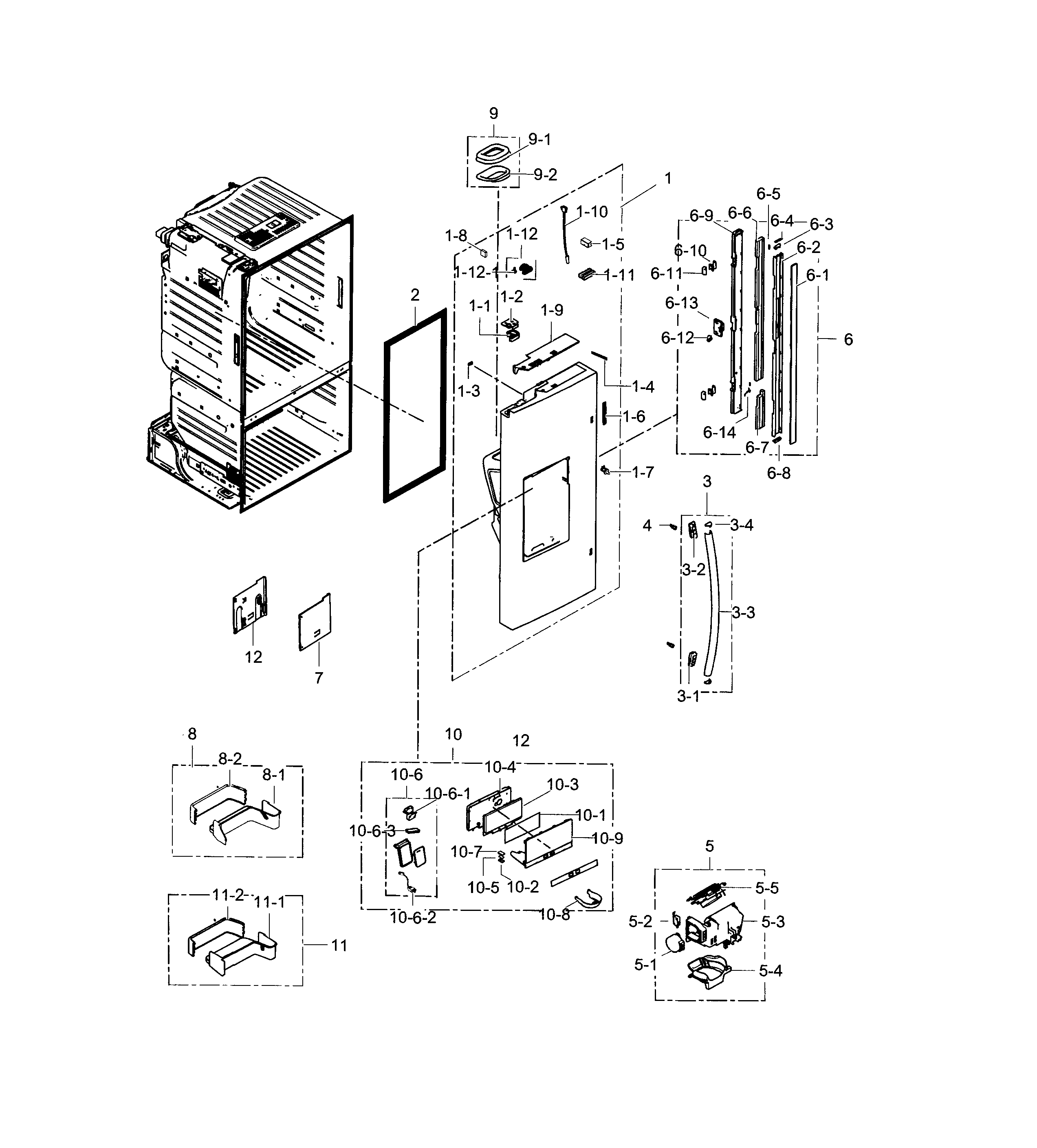 Samsung RF28HDEDBSR/AA-00 refrigerator door l diagram
