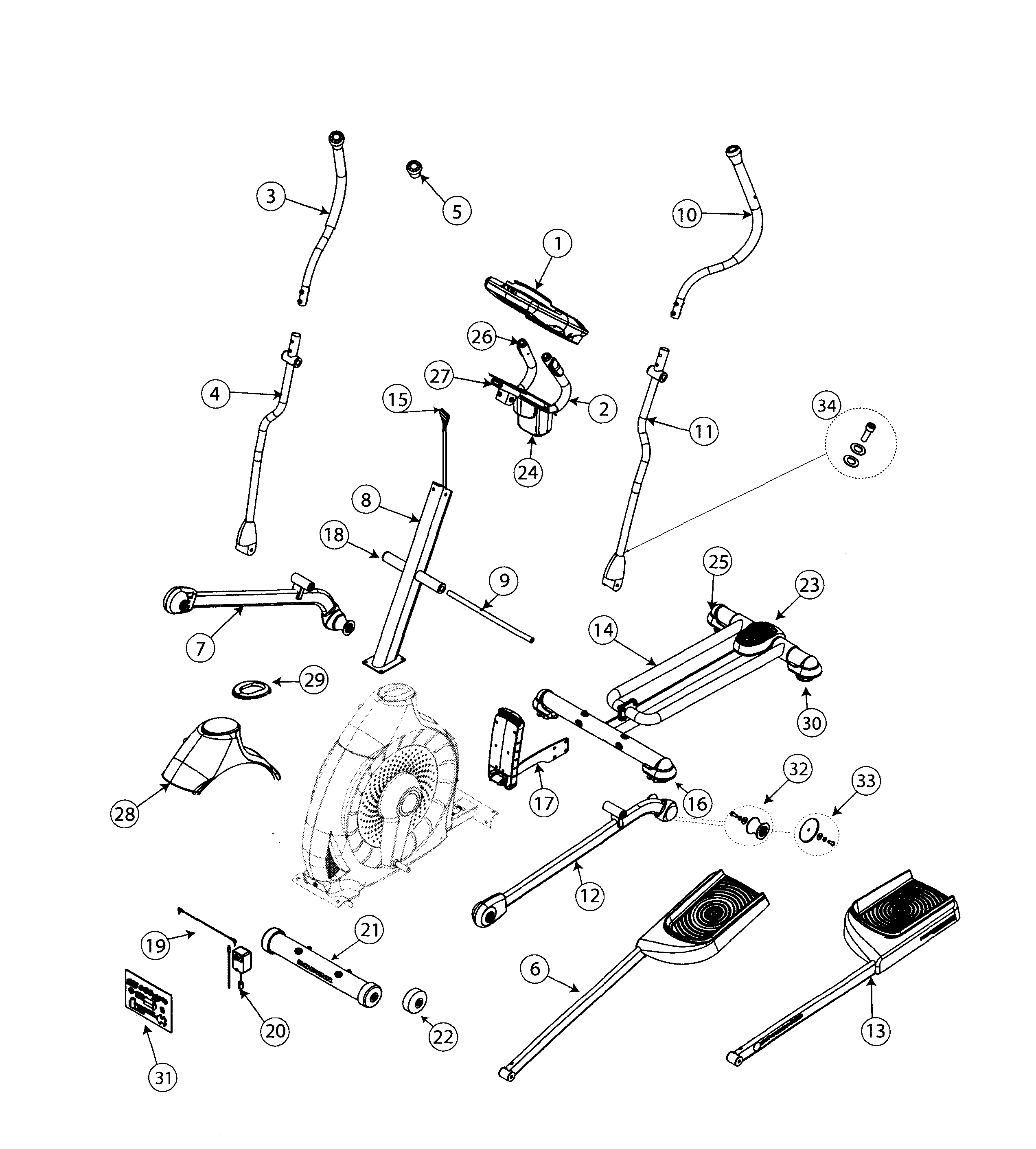 Schwinn 100326 bike assy diagram