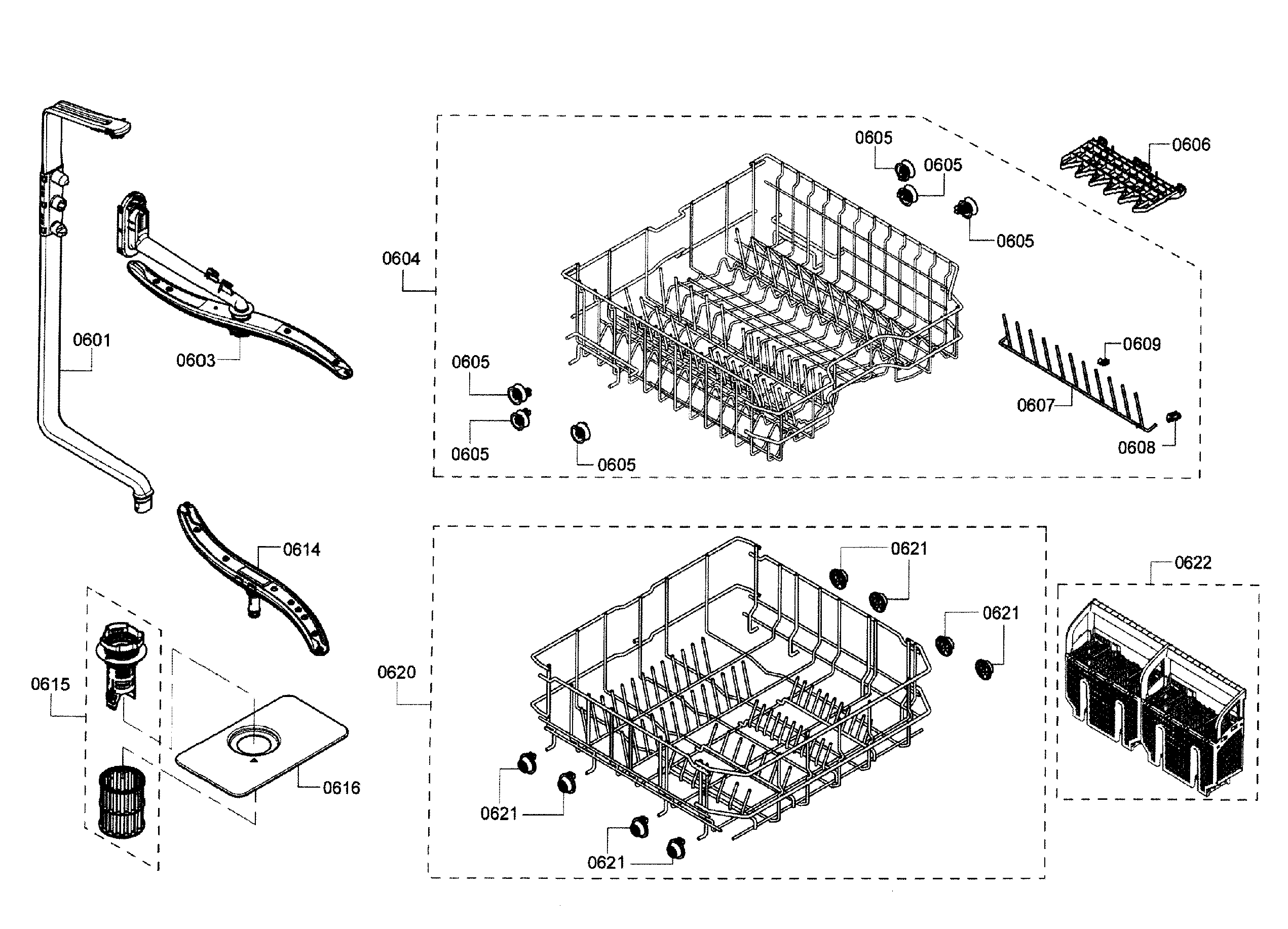 Bosch SHX3AR55UC/16 rack diagram