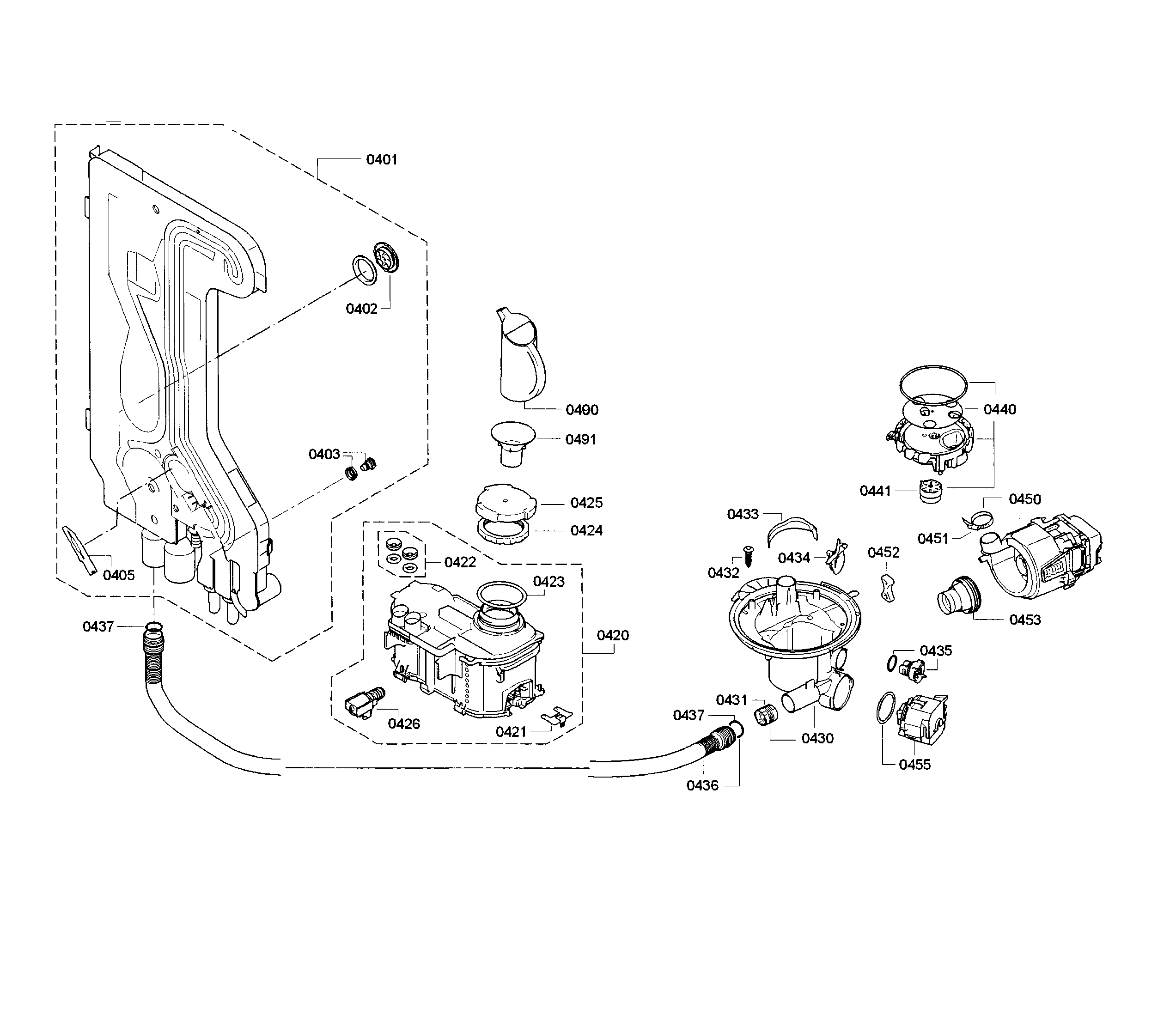 Bosch SGE63E06UC/86 pump & pipe assy diagram