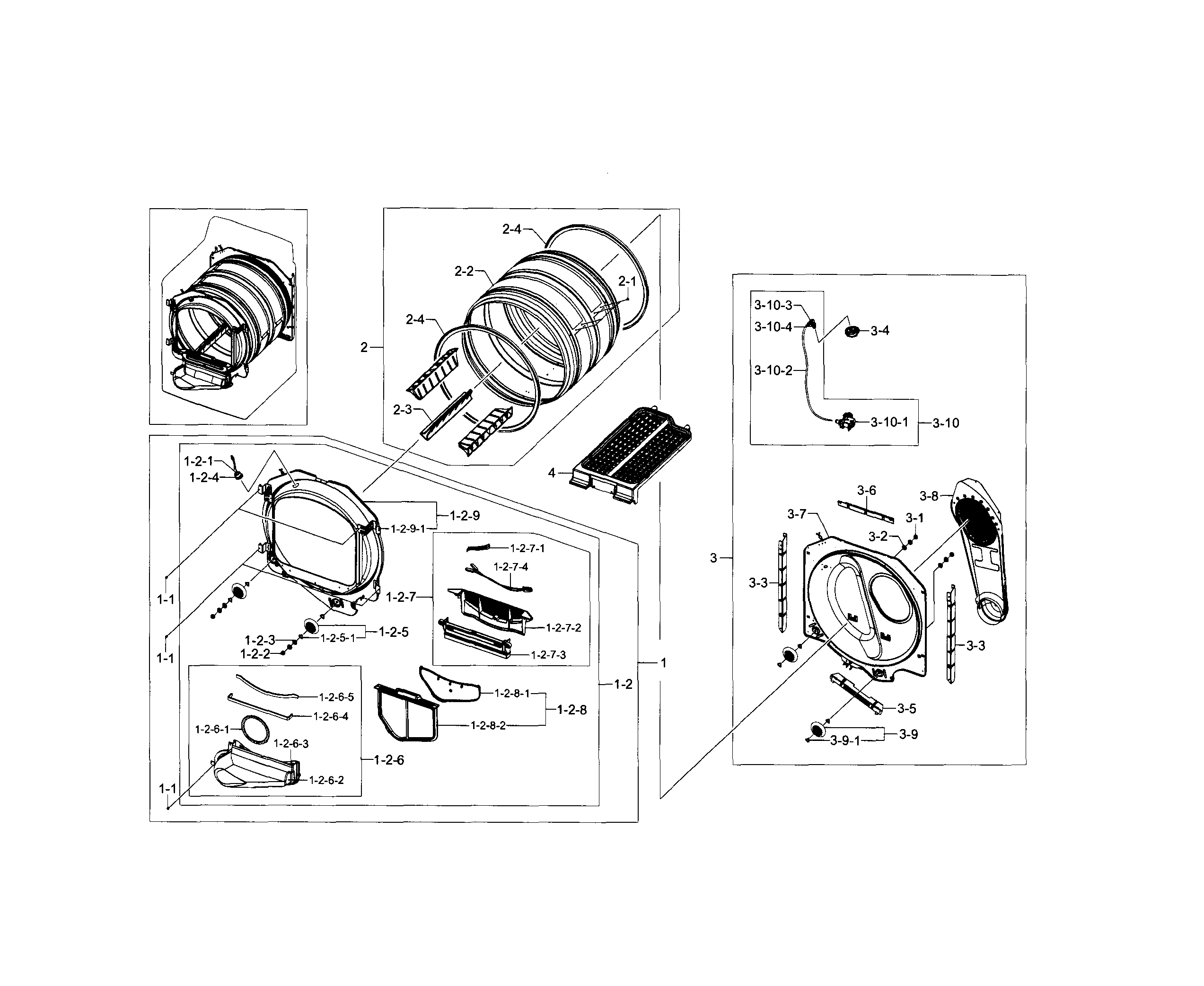Samsung DV5471AEP/XAA-01 drum diagram