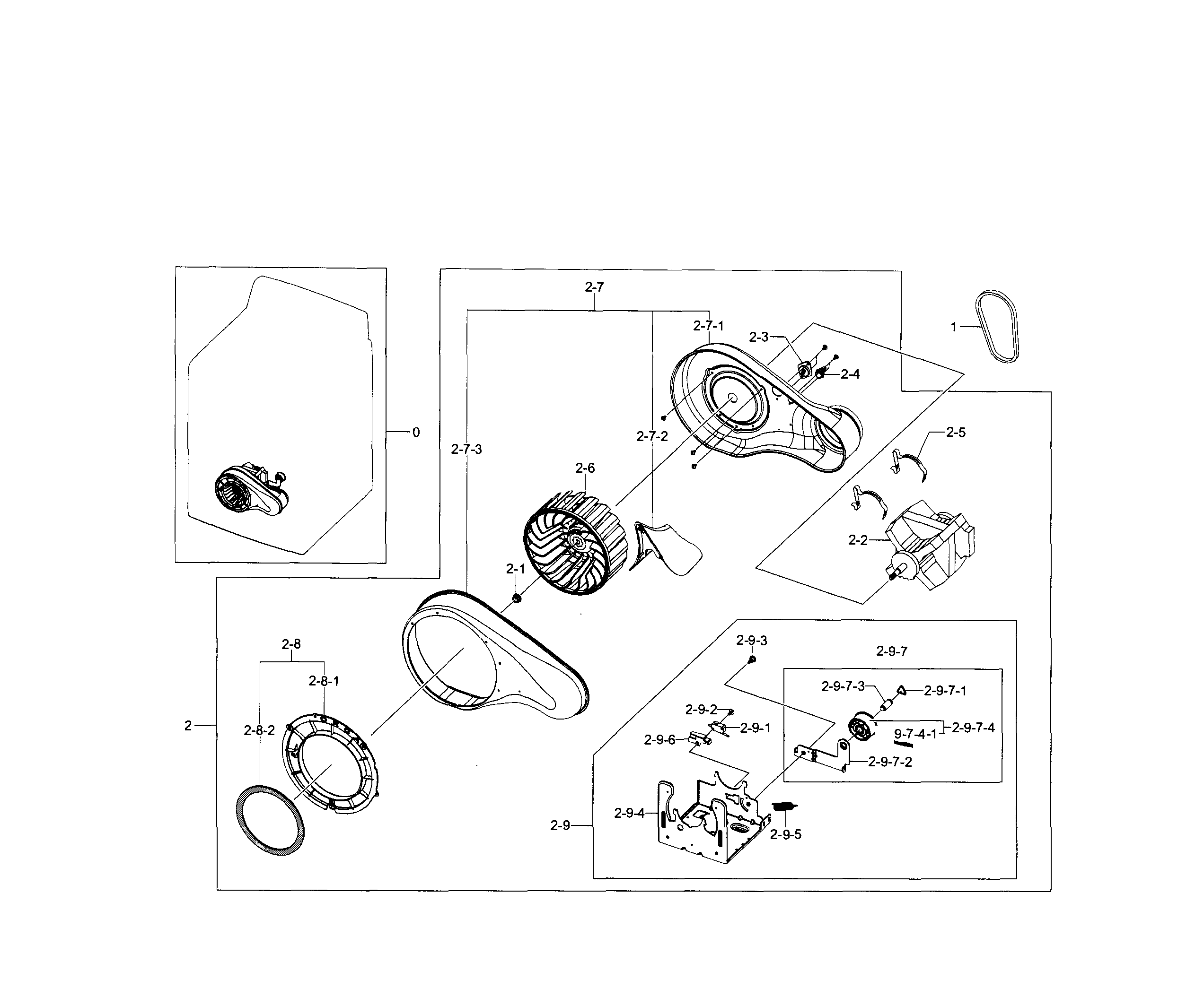 Samsung DV5471AEP/XAA-04 motor duct diagram