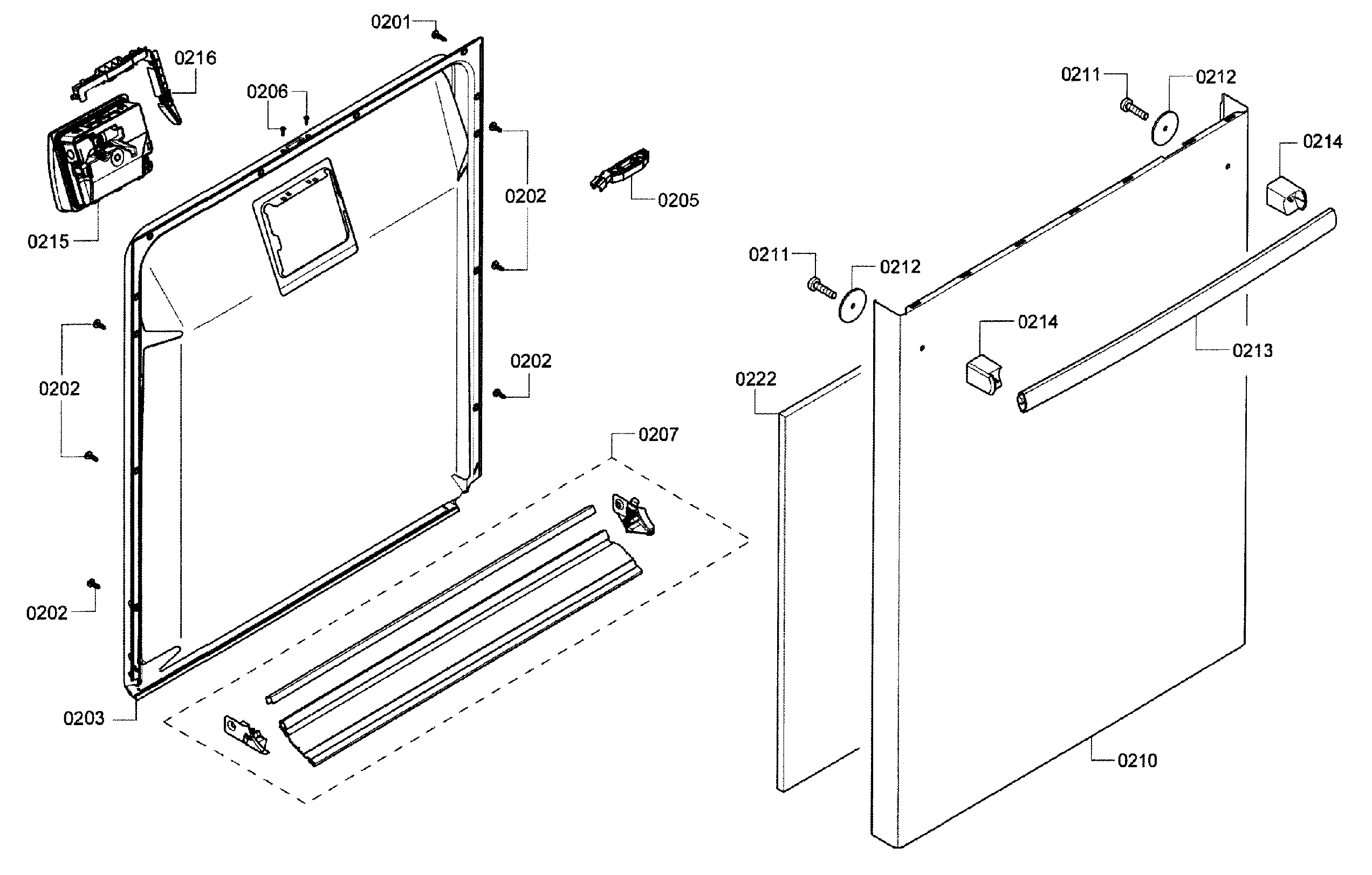 Bosch SHX3AR75UC/14 door assy diagram