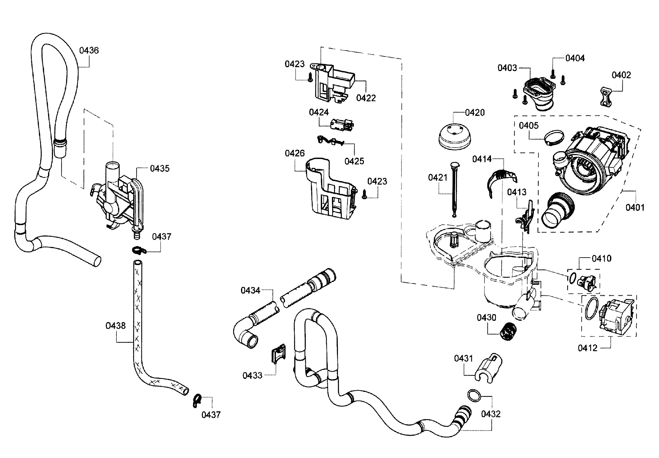Bosch SHX3AR75UC/14 pump assy diagram