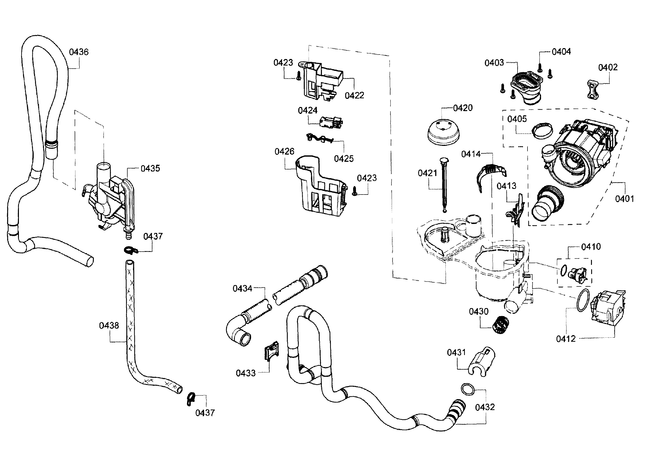 Bosch SHE3AR76UC/14 pump assy diagram