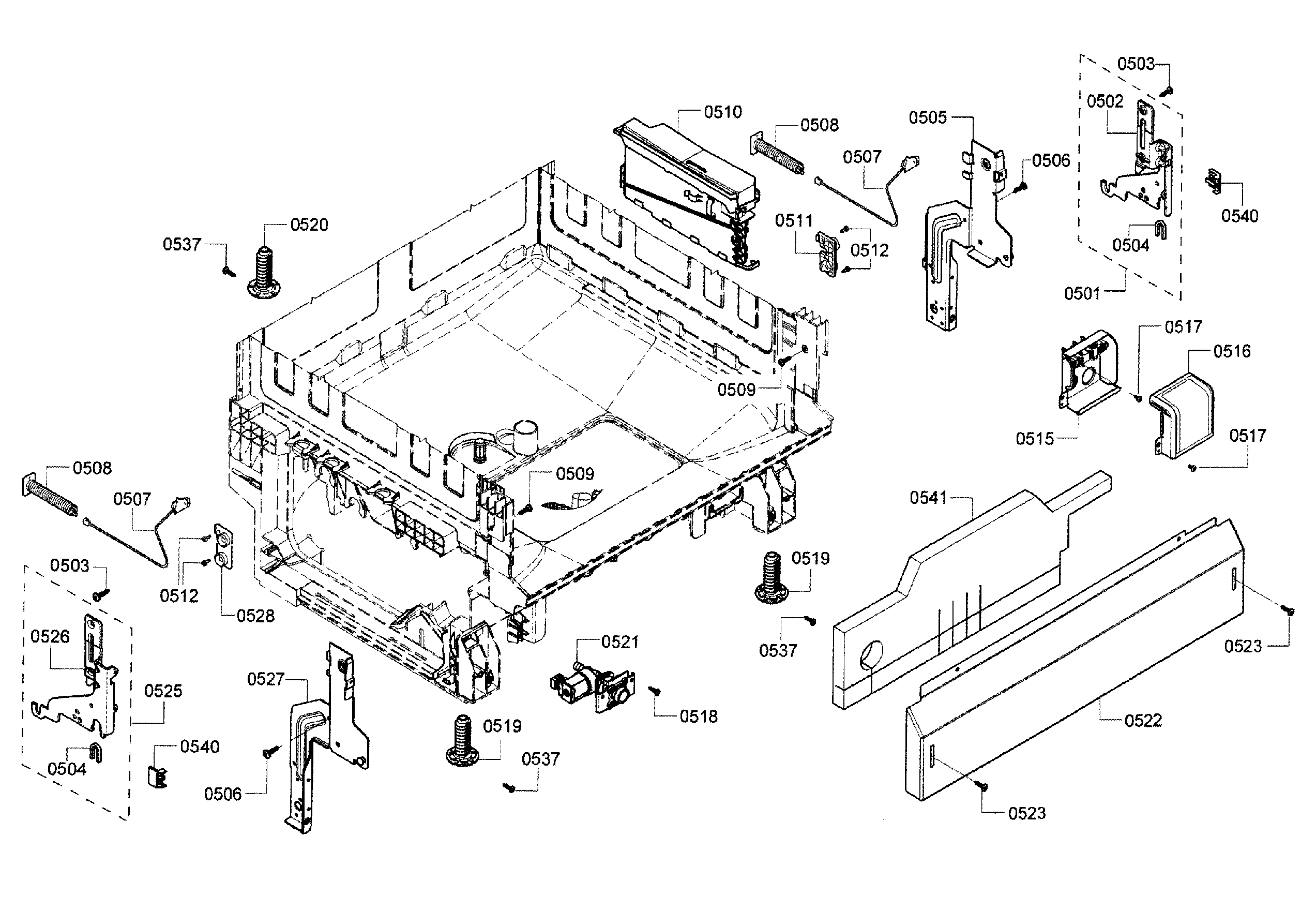 Bosch SHE3AR76UC/14 base assy diagram