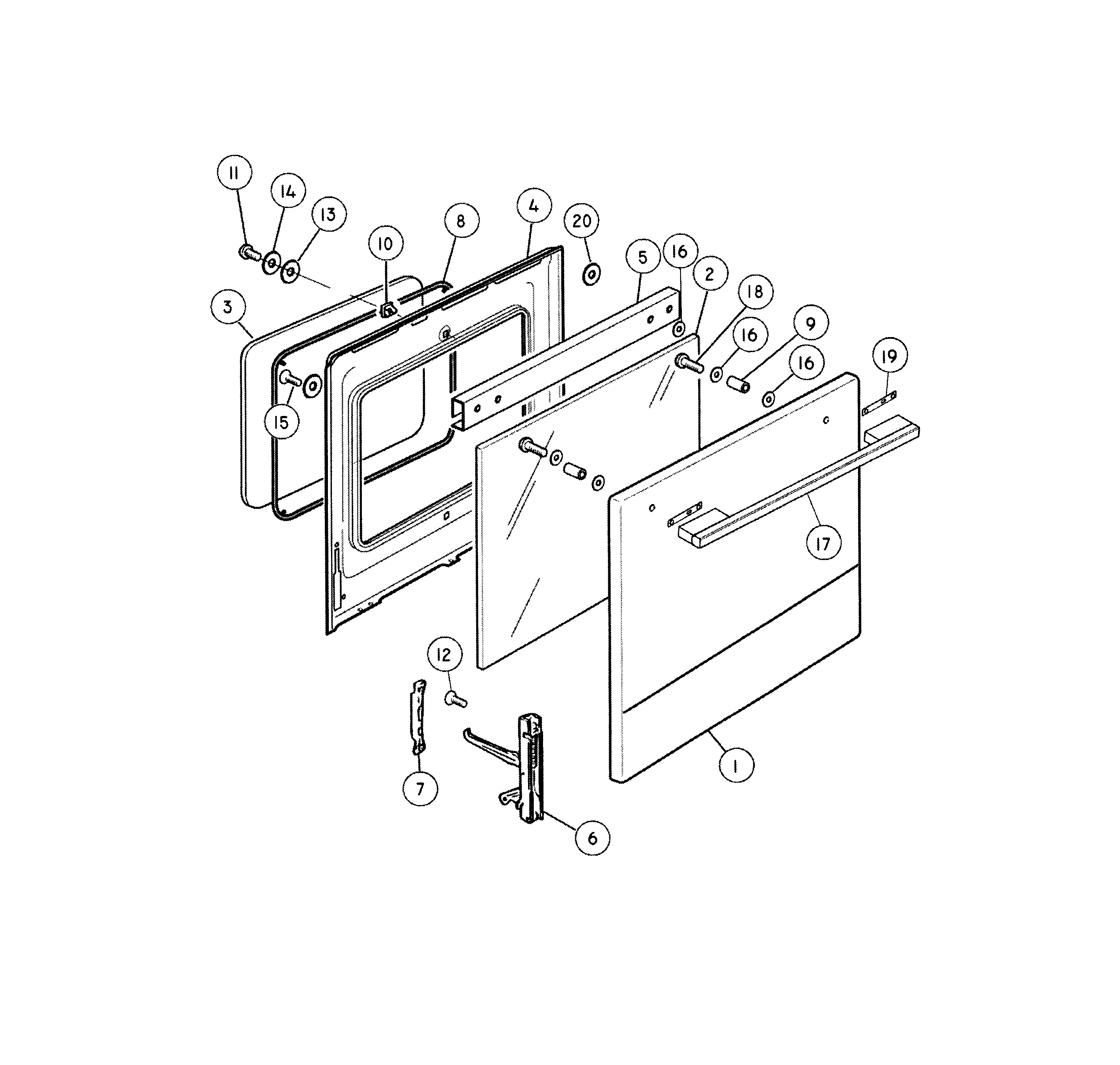 Fisher & Paykel OR24SDMBGX2-88654-A door diagram