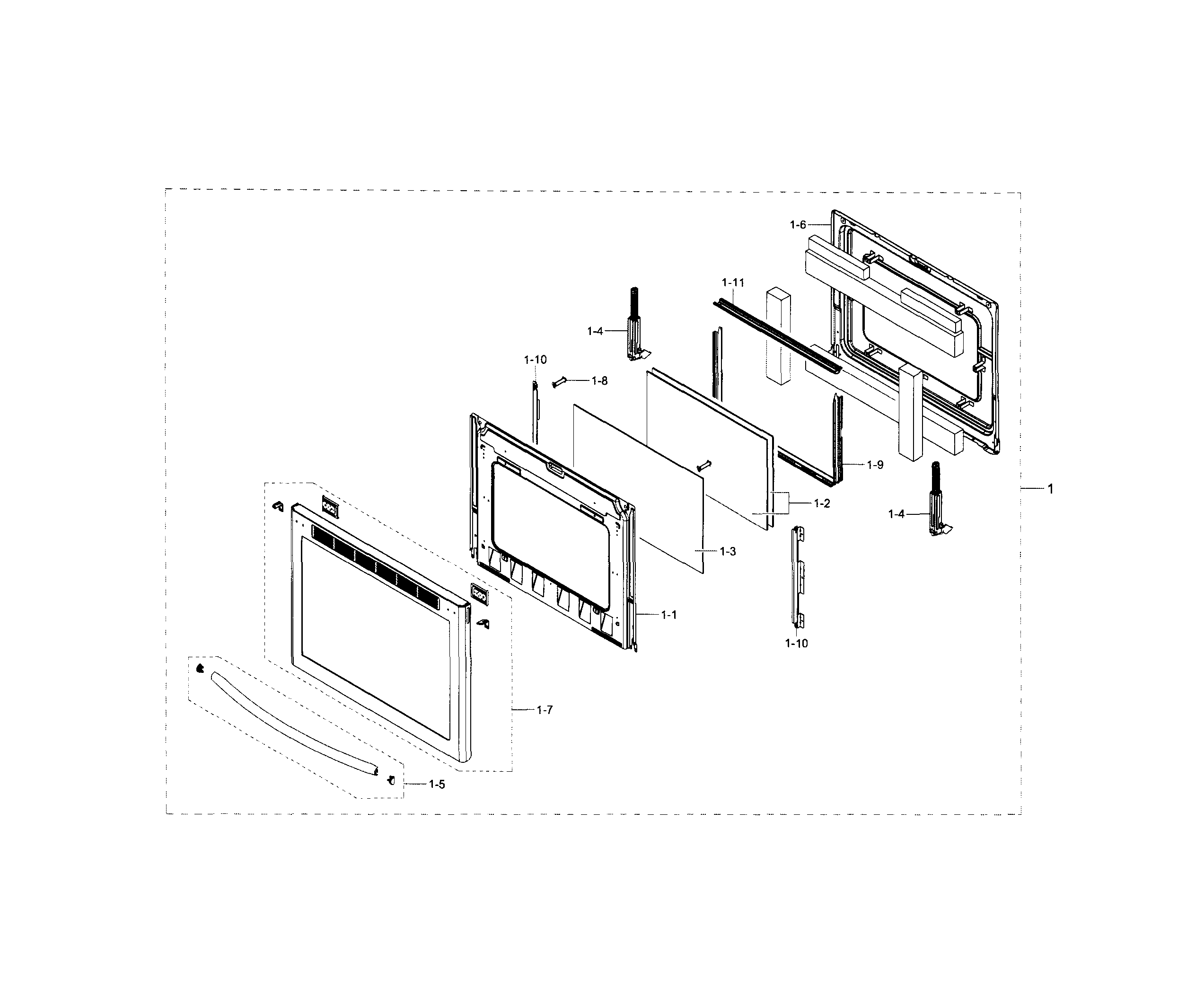 Samsung NE58H9950WS/AA-00 door assy diagram