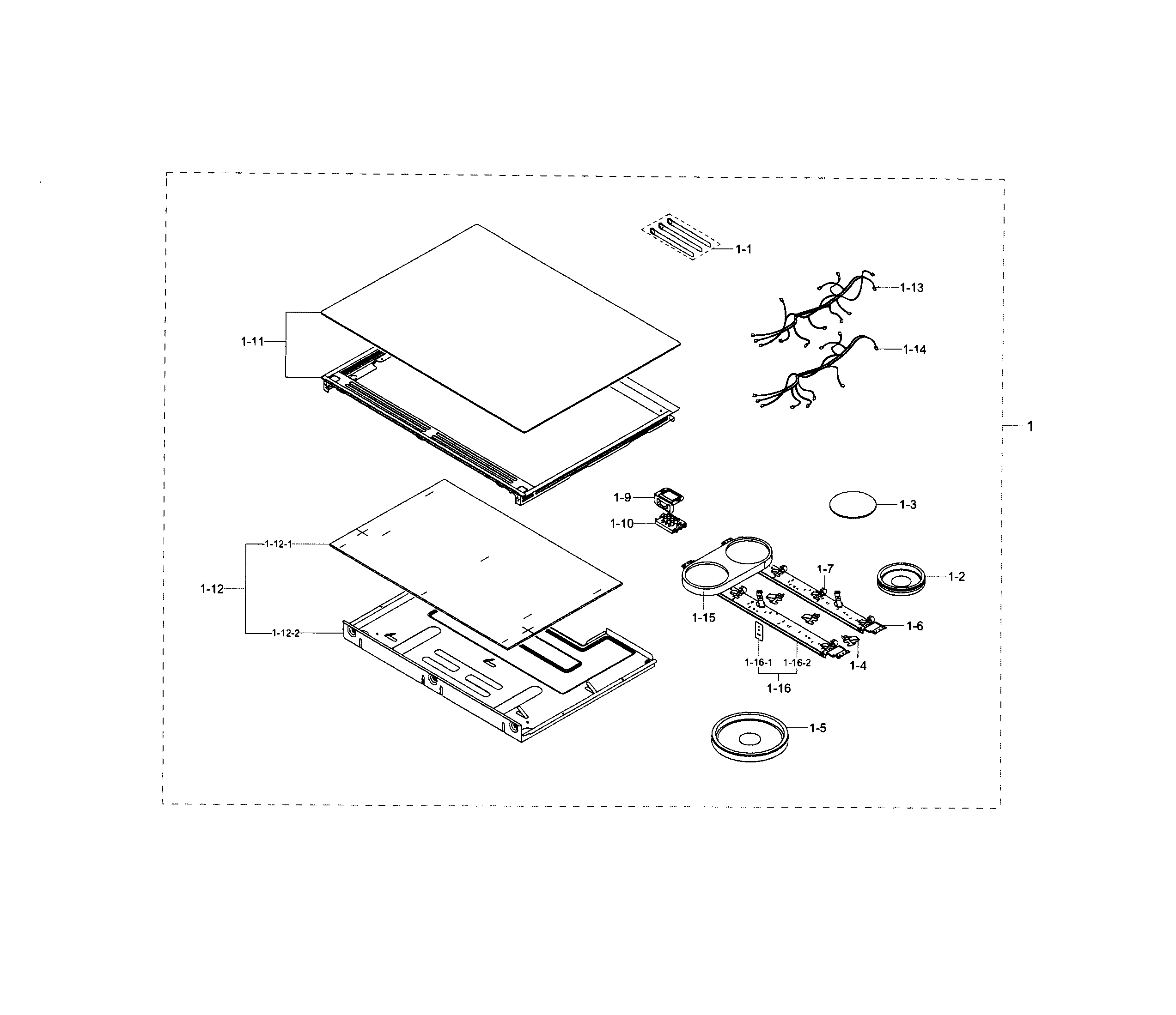 Samsung NE58H9950WS/AA-00 cooktop assy diagram