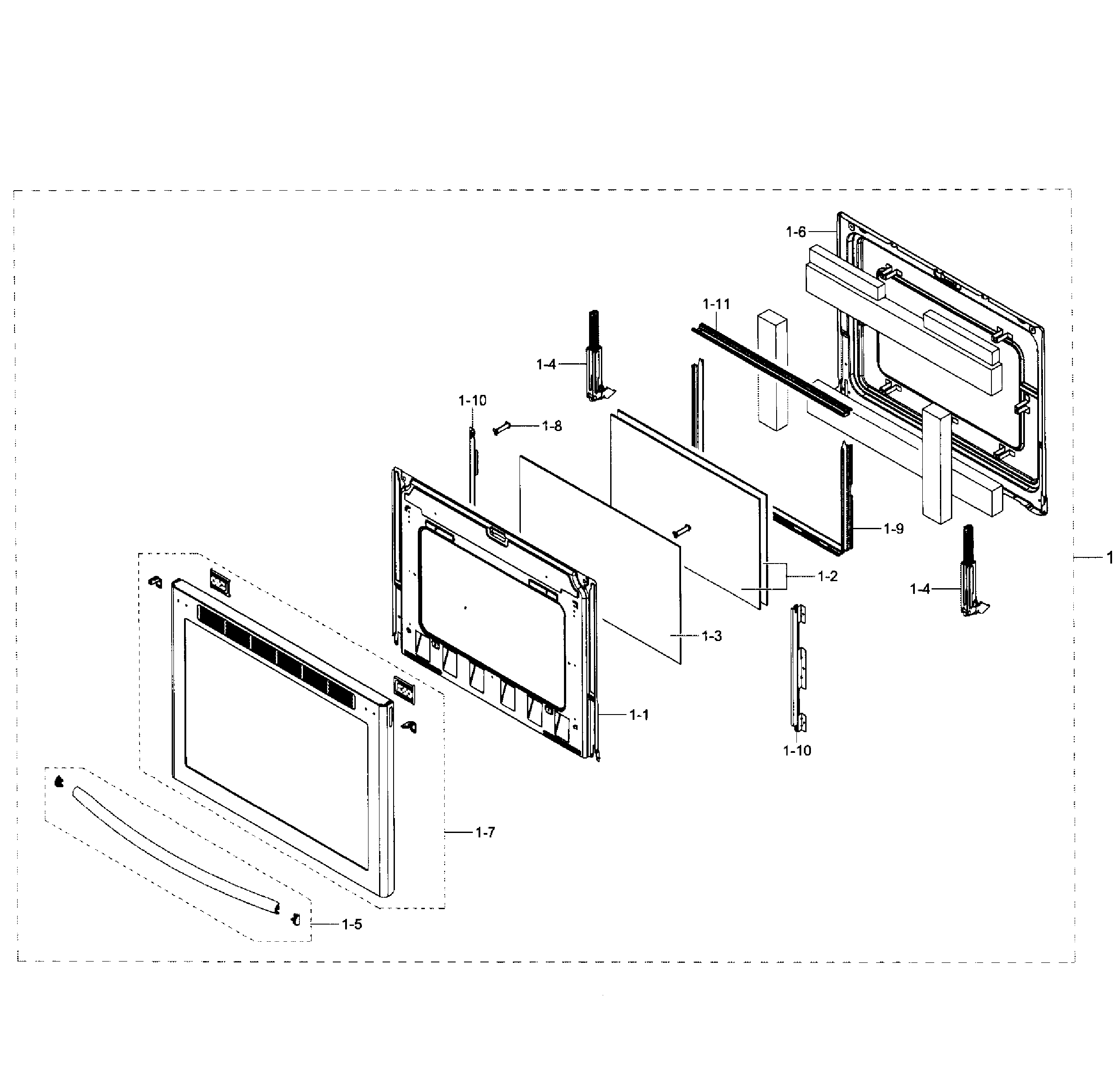 Samsung NE58H9970WS/AA-00 door assy diagram