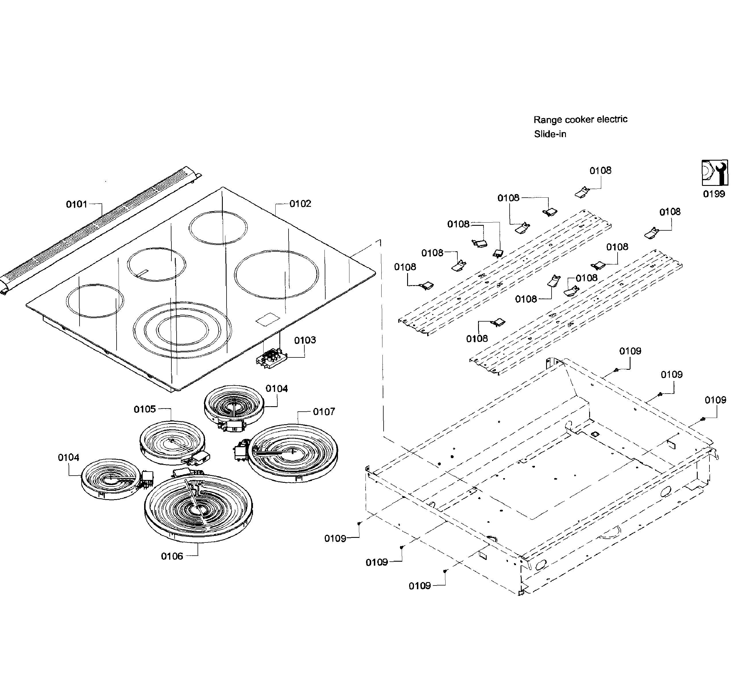 Bosch HEIP054U/01 burner assy diagram